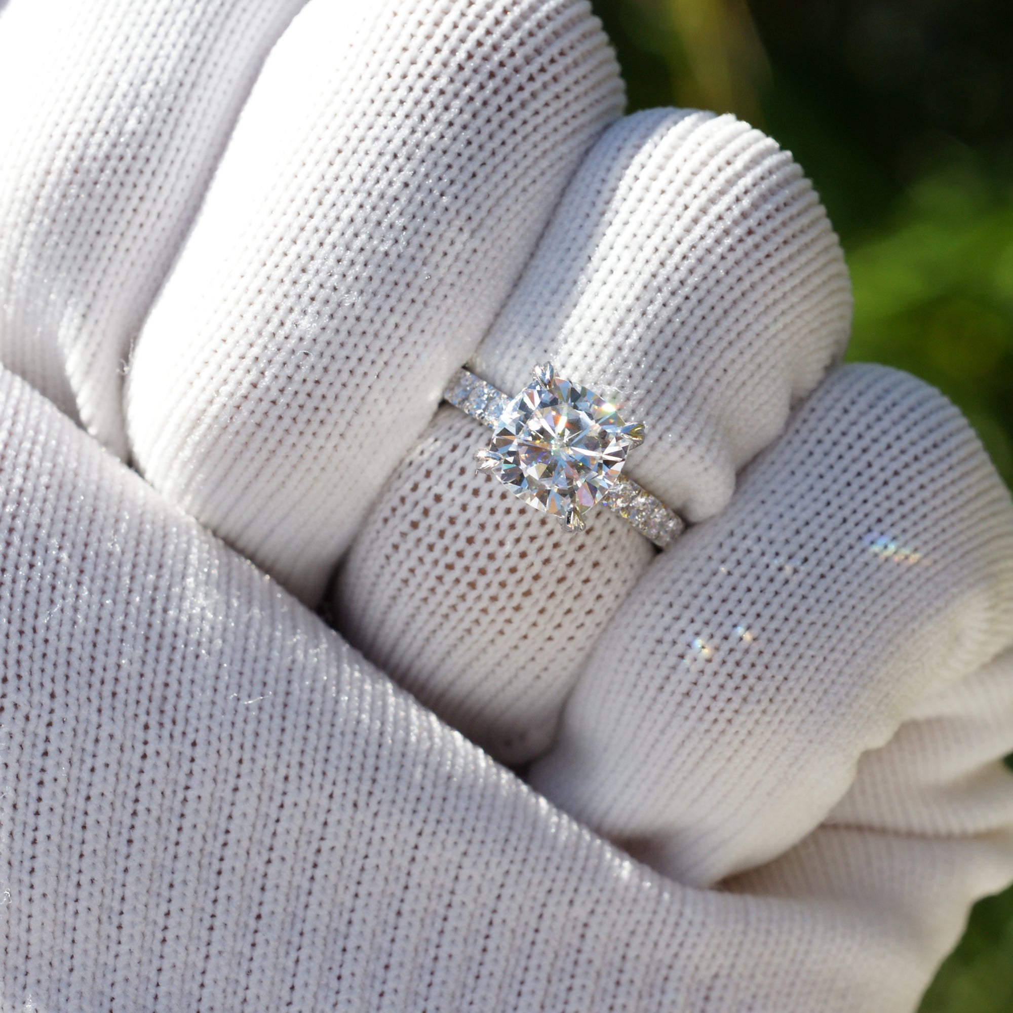 The Leila Cushion Cut Moissanite Ring (8x8mm)