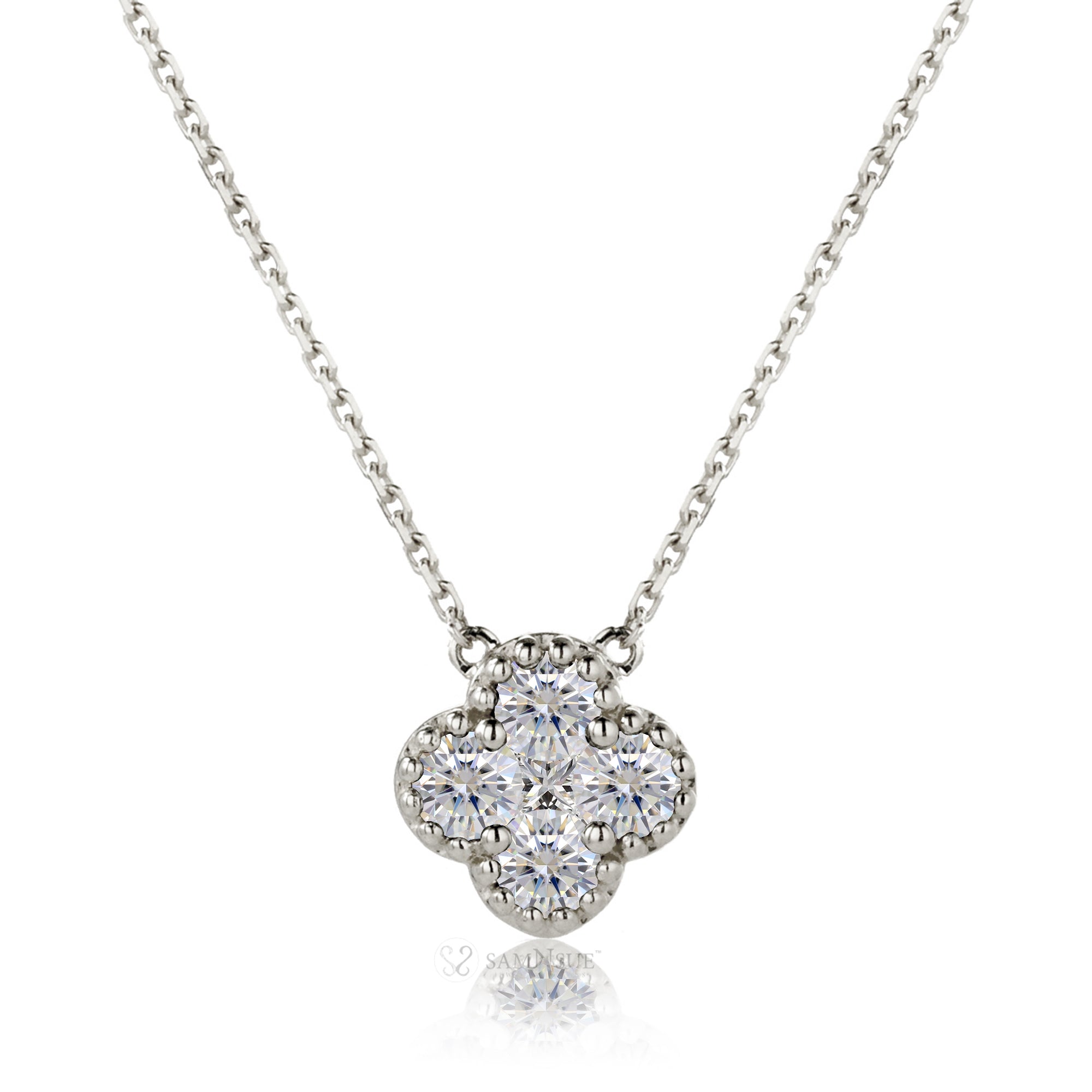 The Clover Bezel-Beaded Necklace