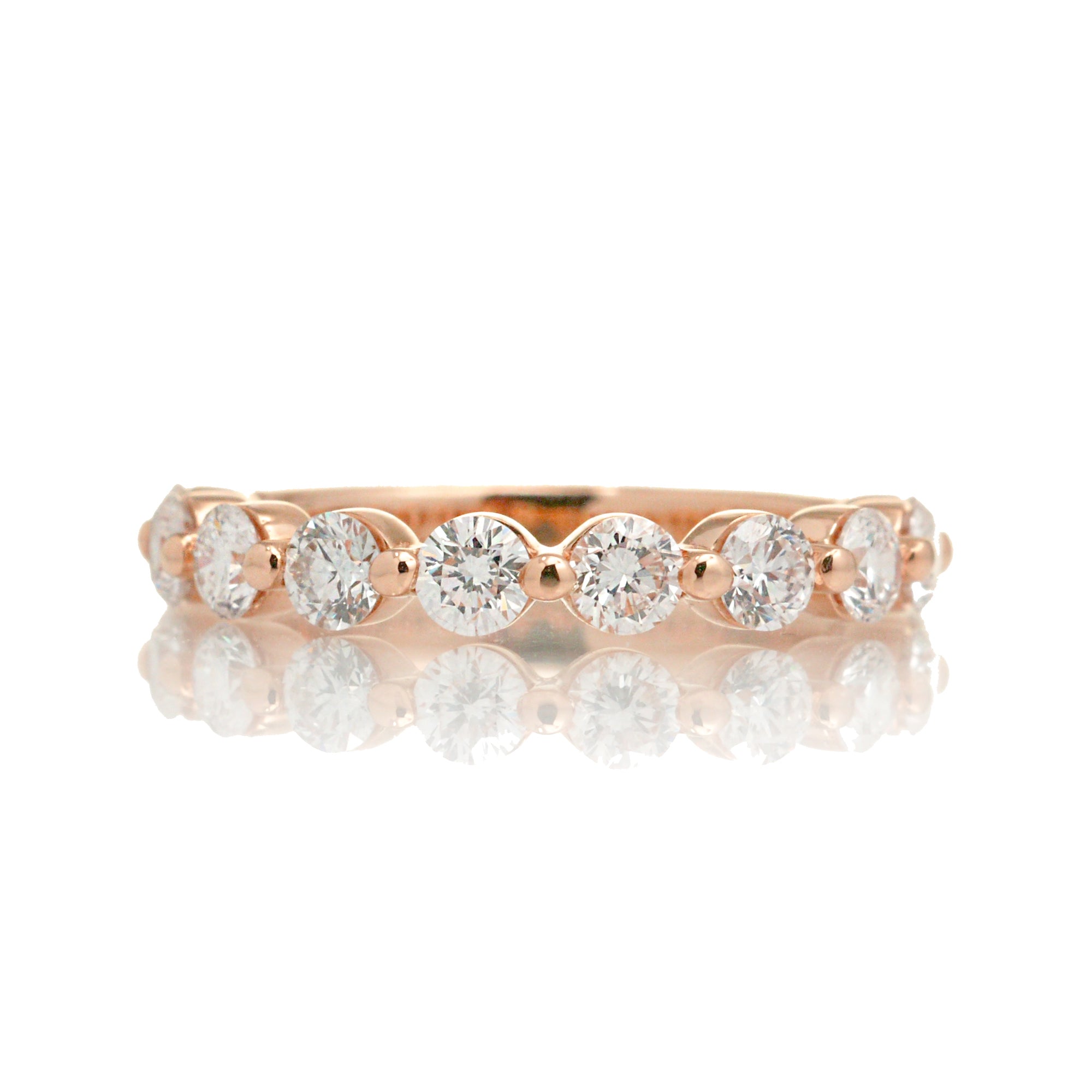 Floating Round Diamond Wedding Band