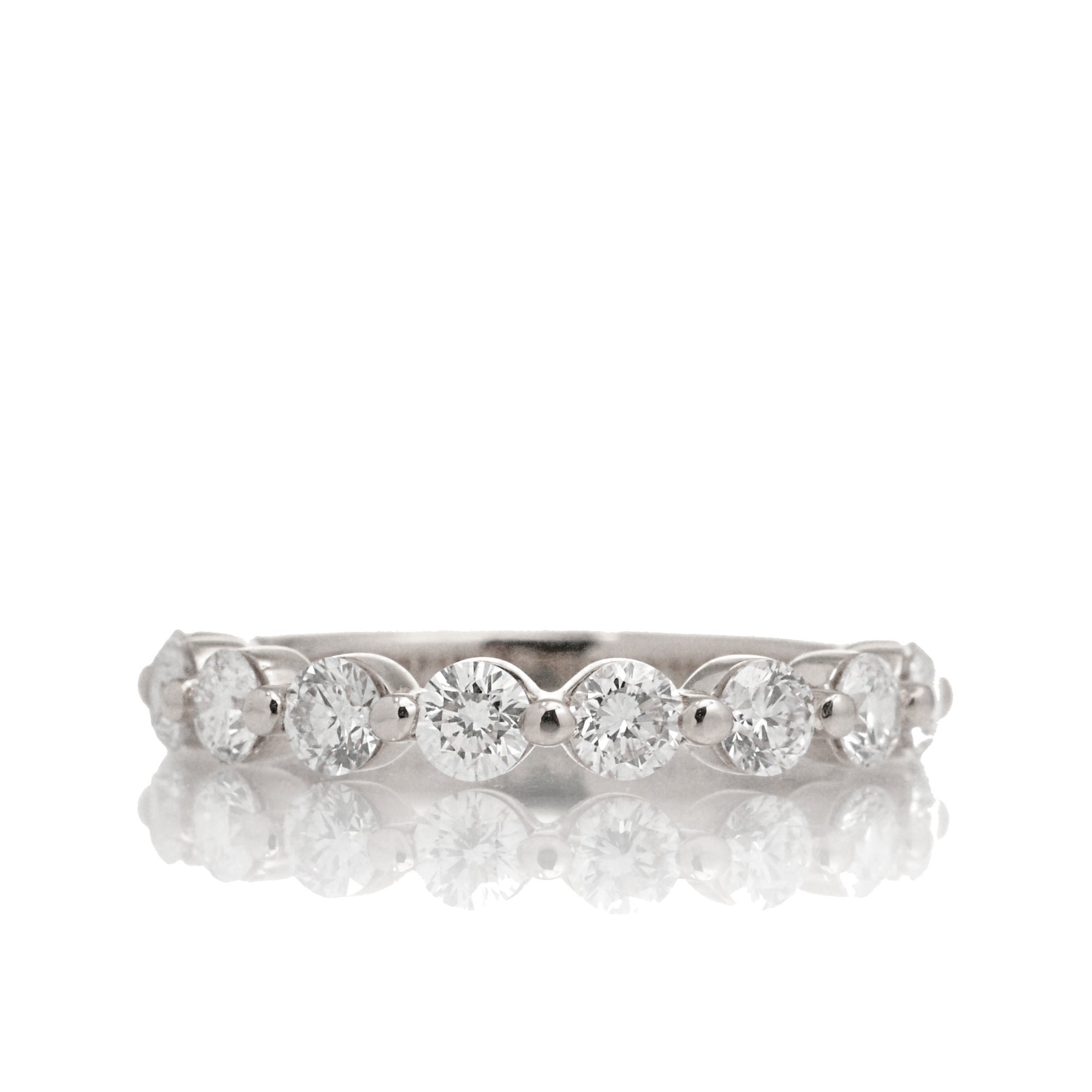 Floating Round Diamond Wedding Band