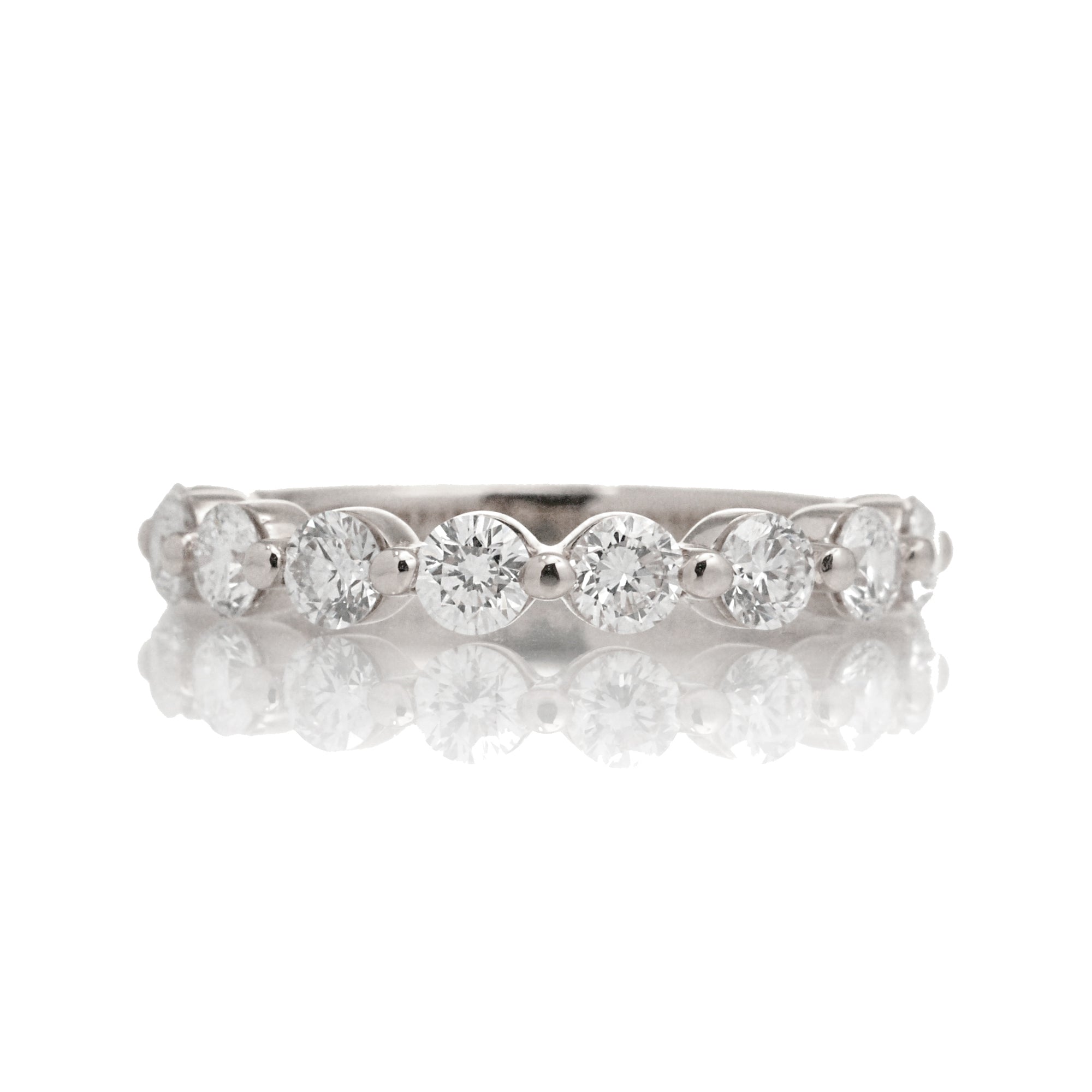 Floating Round Diamond Wedding Band