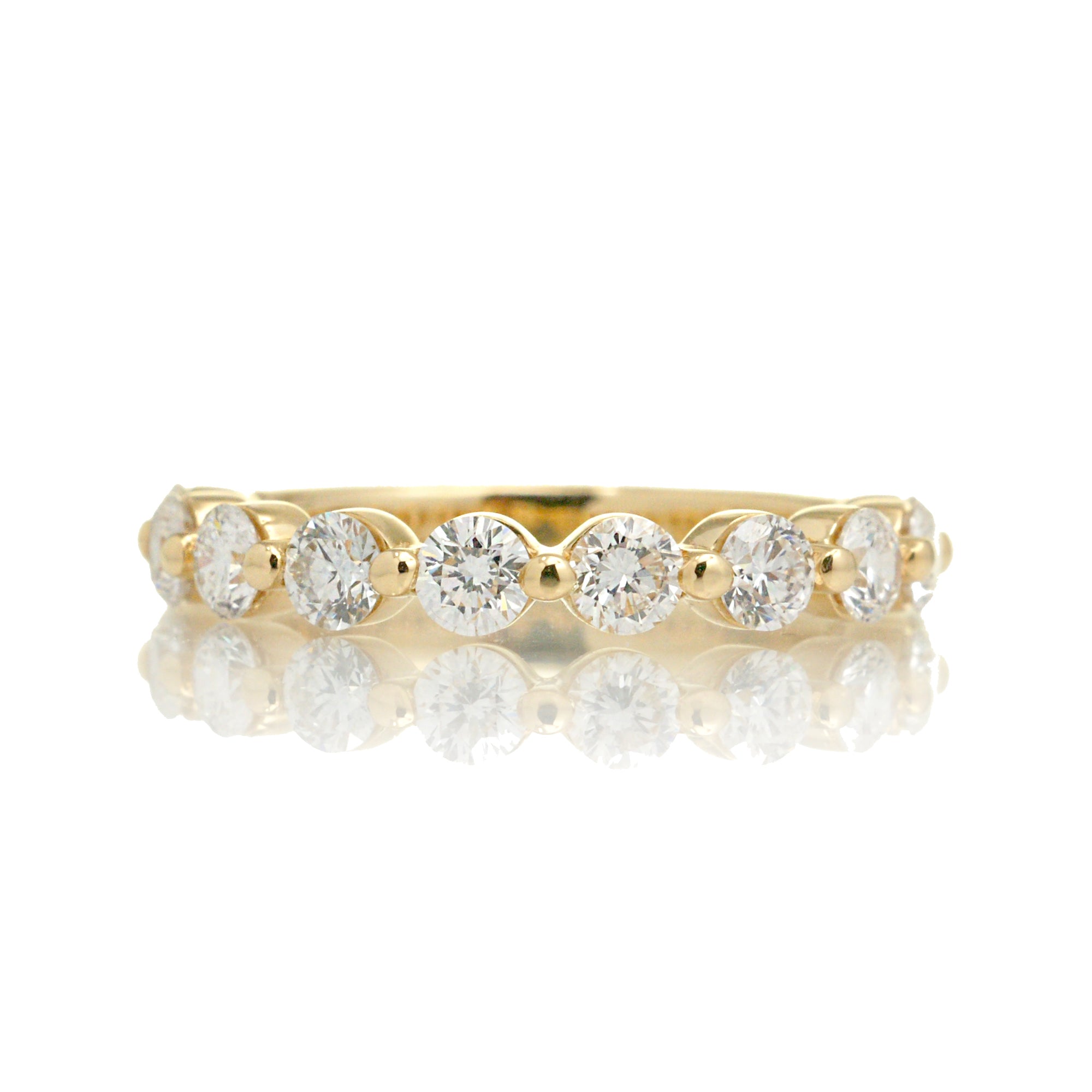 Floating Round Diamond Wedding Band