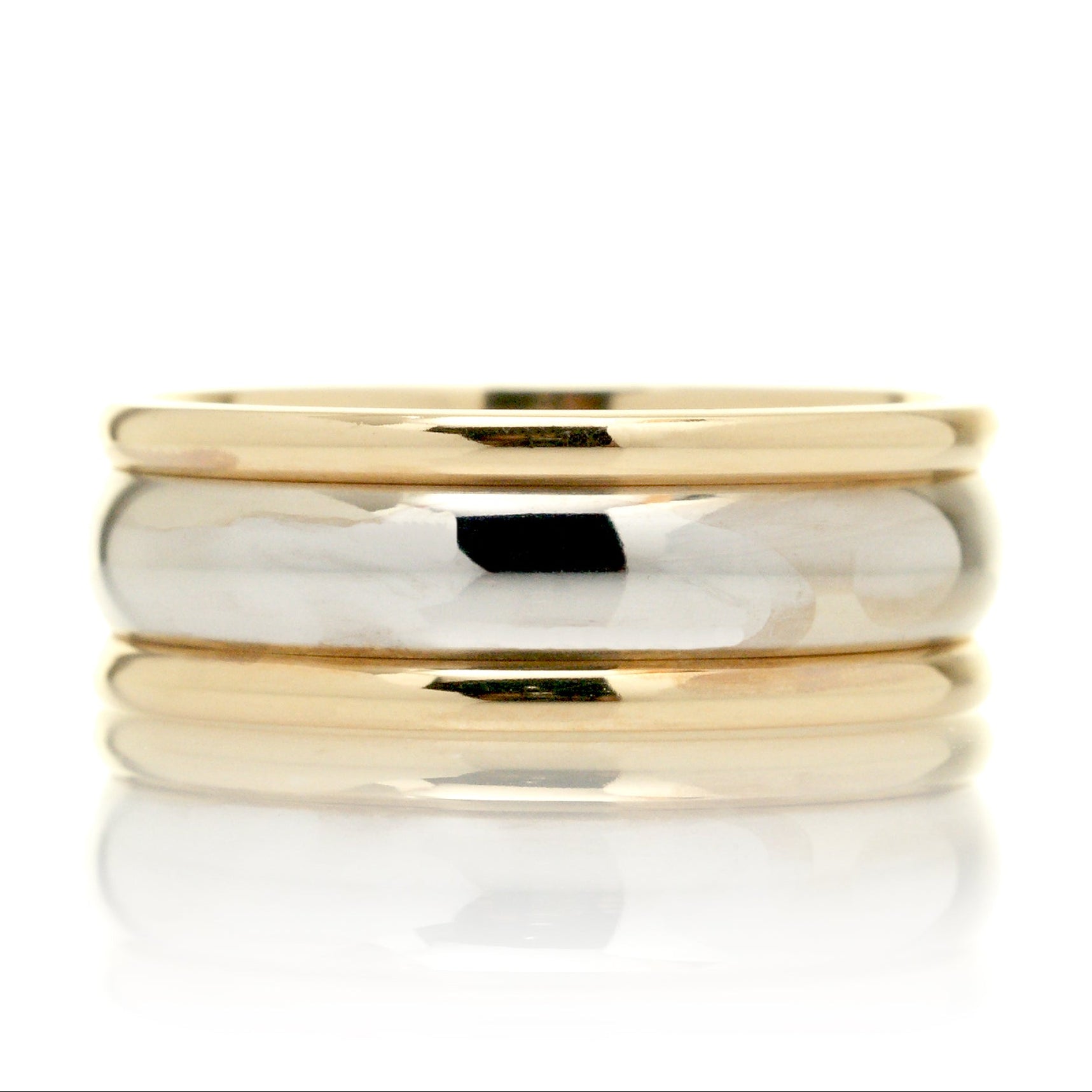 Dome Tow Tone Comfort Fit Wedding Band