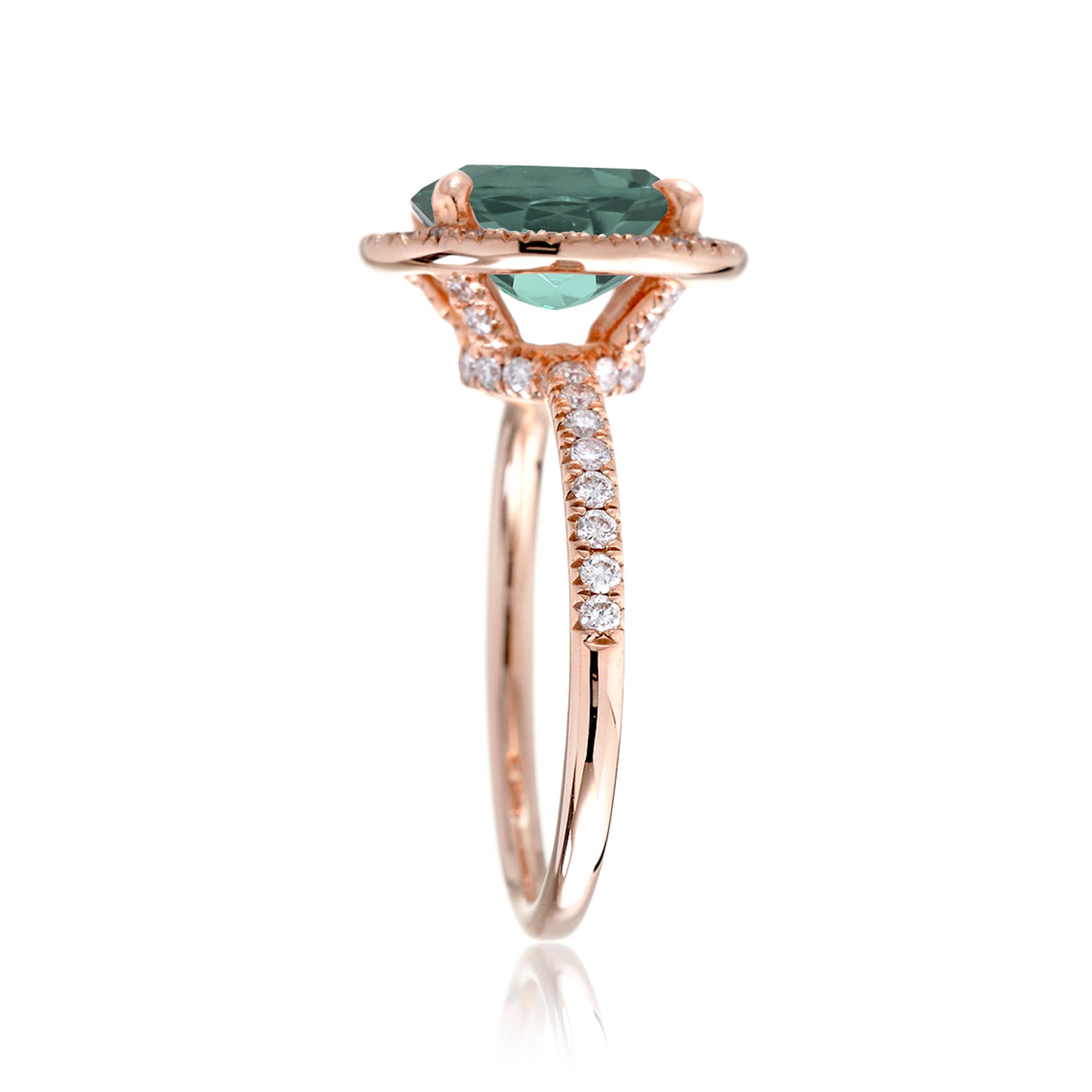 The Drenched Oval Green Sapphire Ring