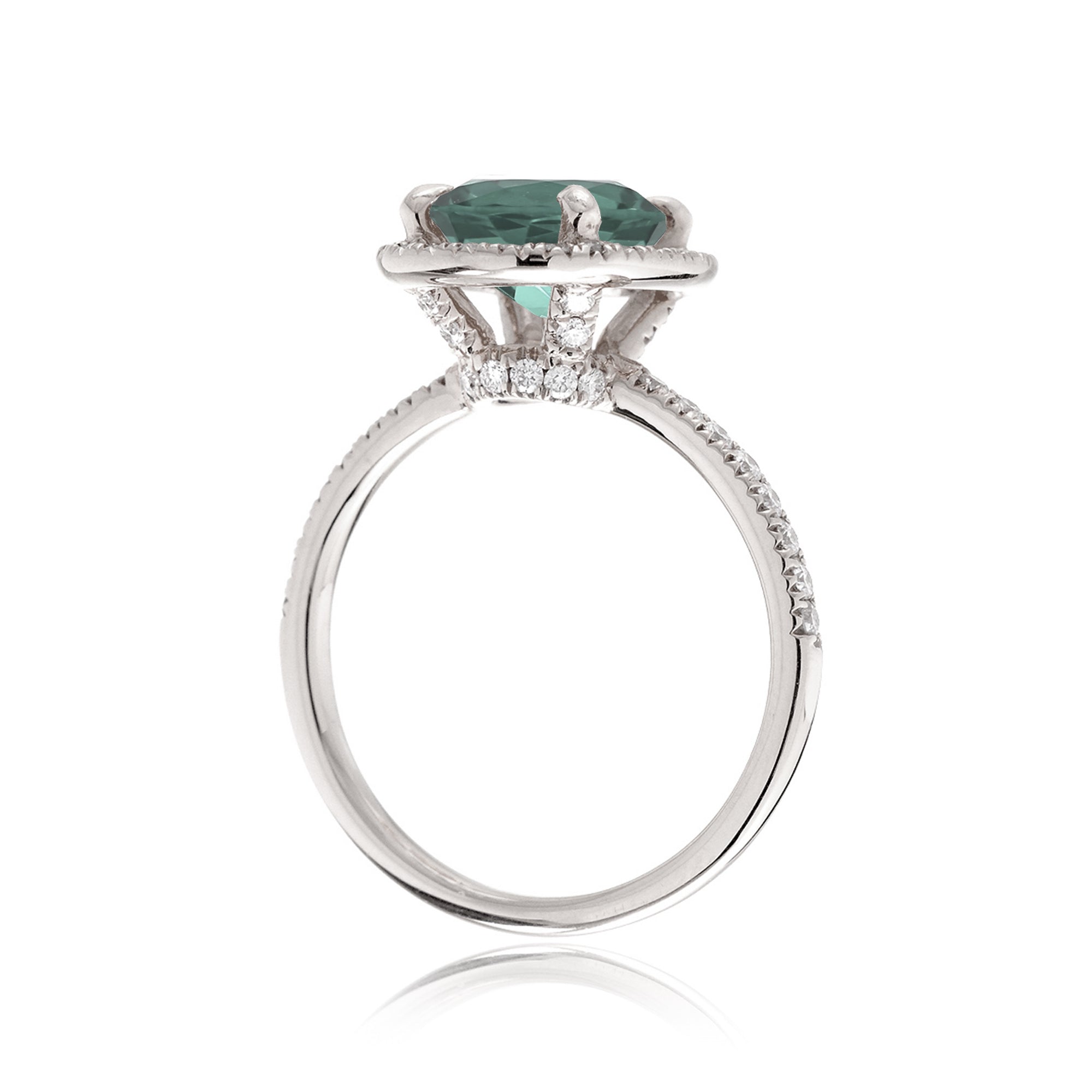 The Drenched Oval Green Sapphire Ring