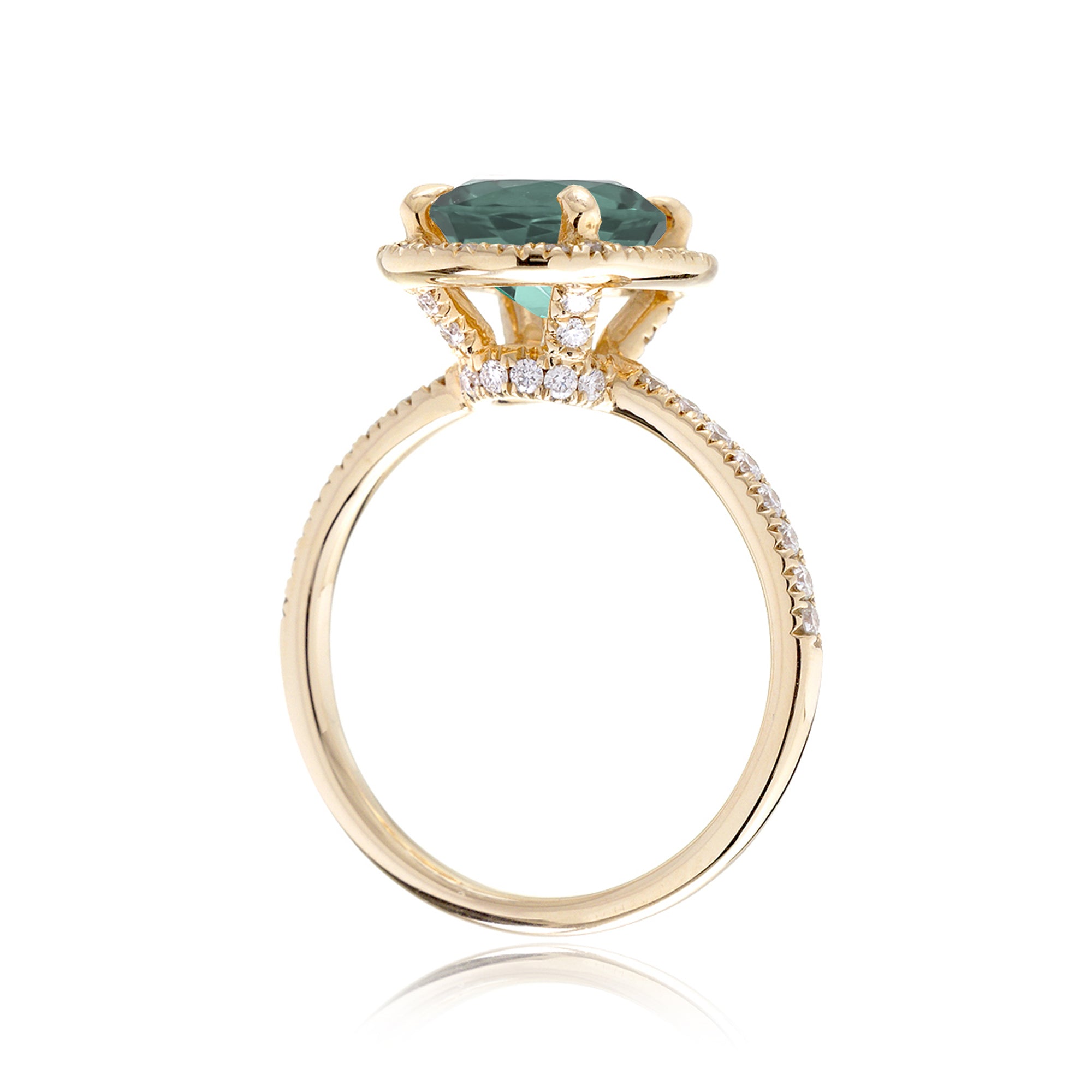 The Drenched Oval Green Sapphire Ring