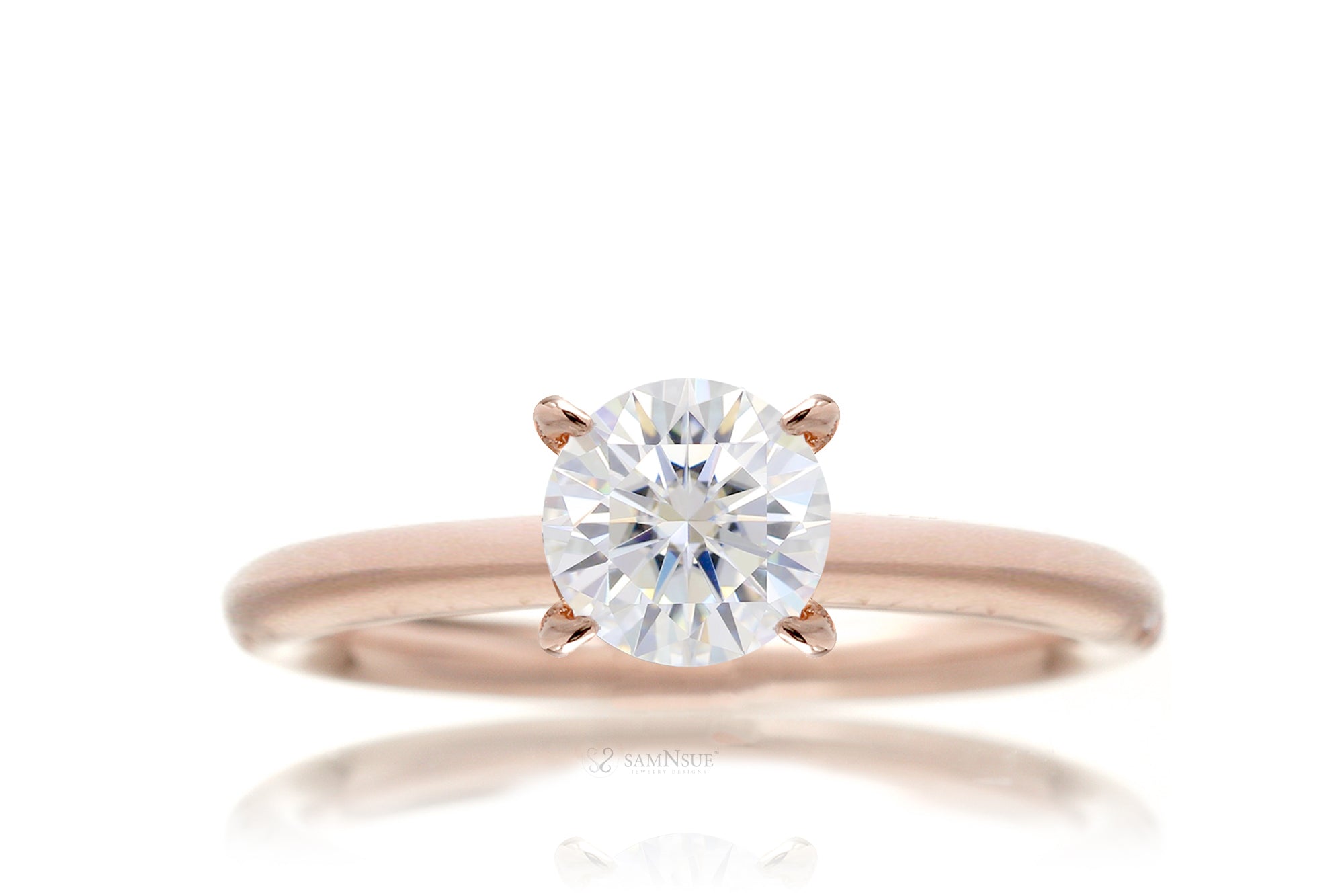 The Drenched Solitaire Round Moissanite Ring