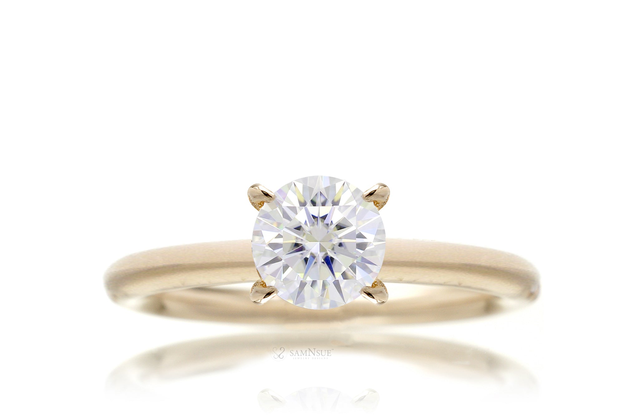 The Drenched Solitaire Round Moissanite Ring