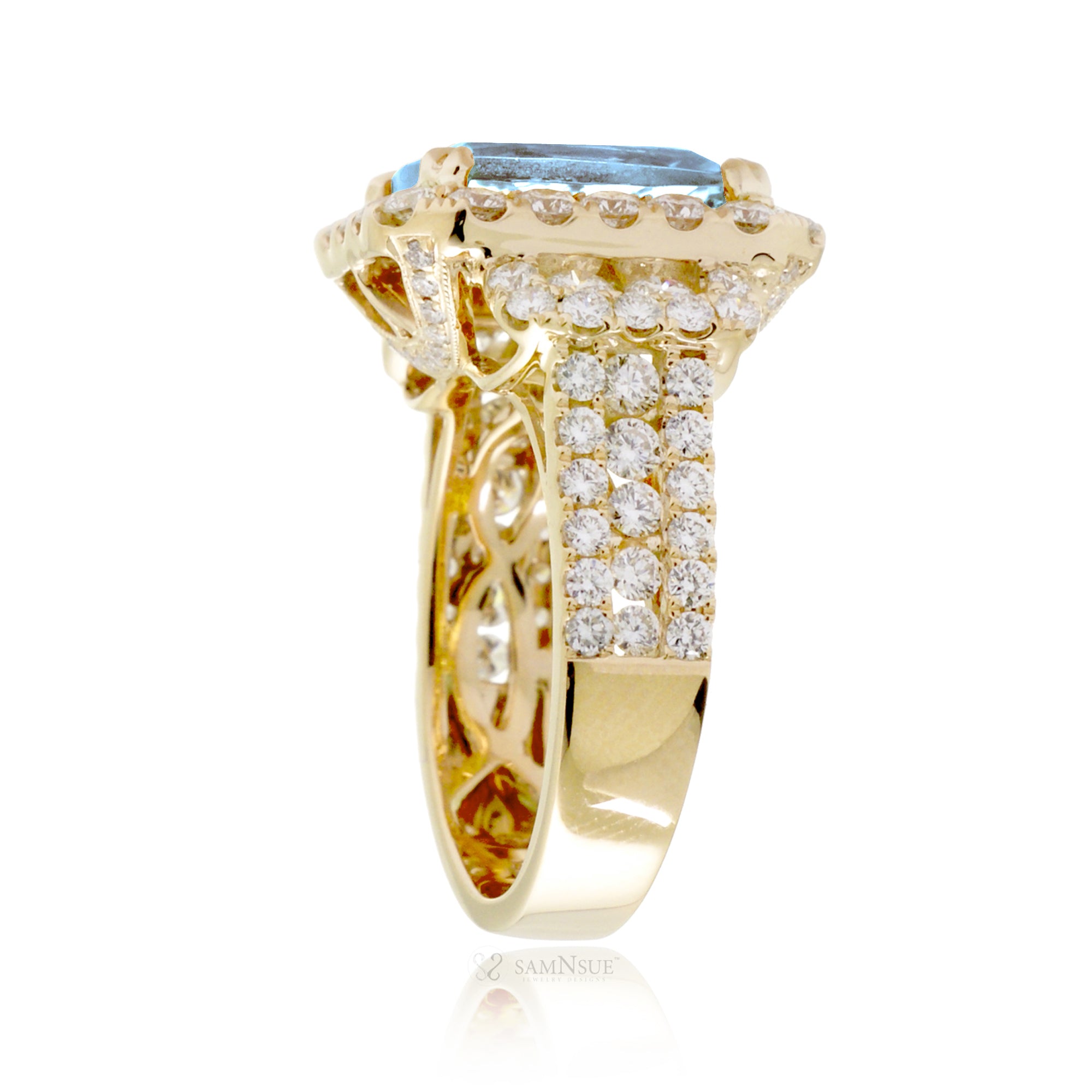 The Sydney Emerald Cut Aquamarine Ring
