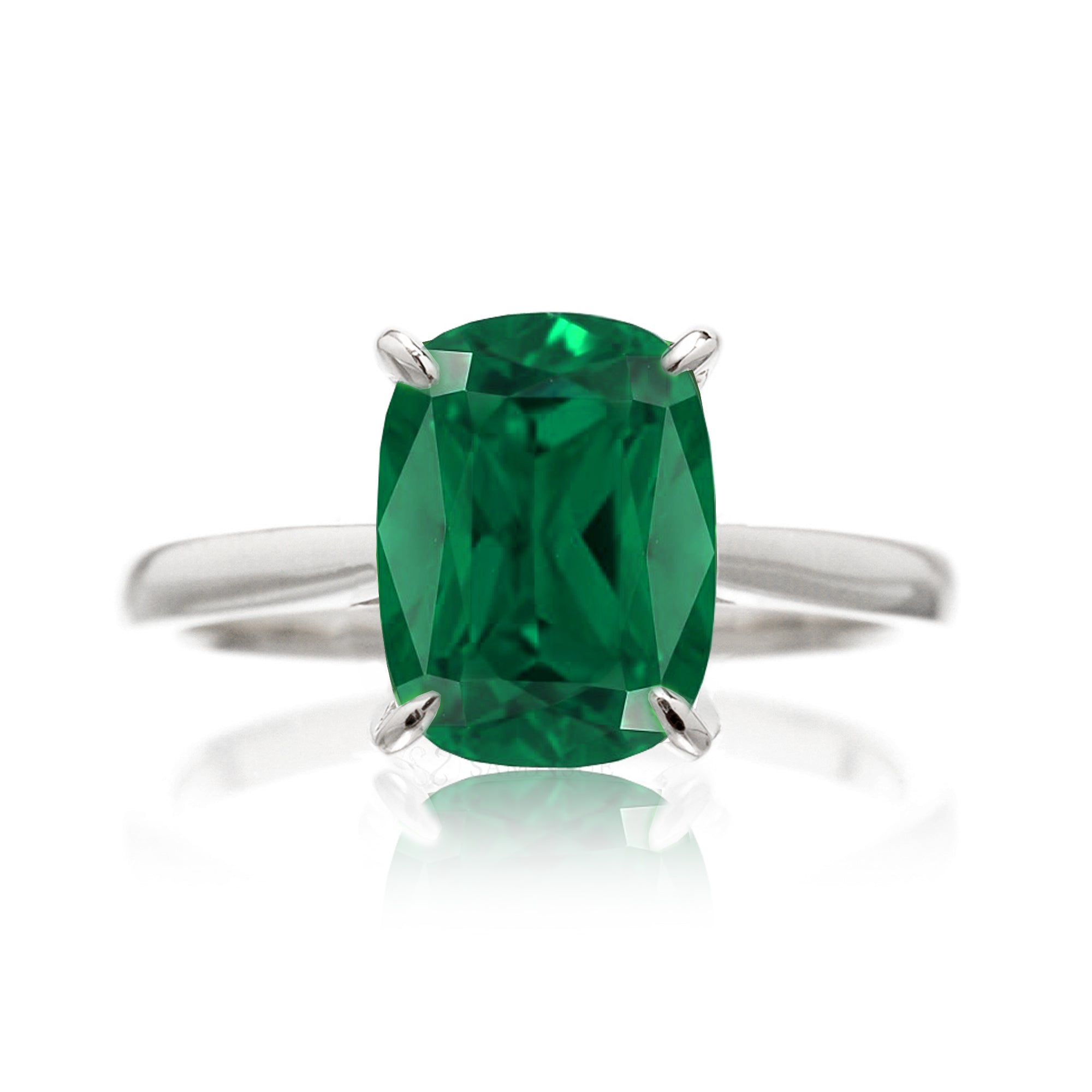 The Emily Cushion Emerald Ring (Lab-Grown)