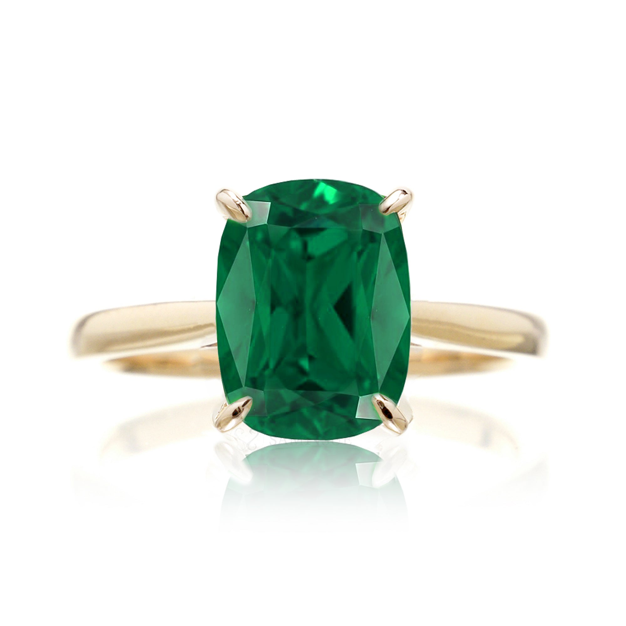 The Emily Cushion Emerald Ring (Lab-Grown)