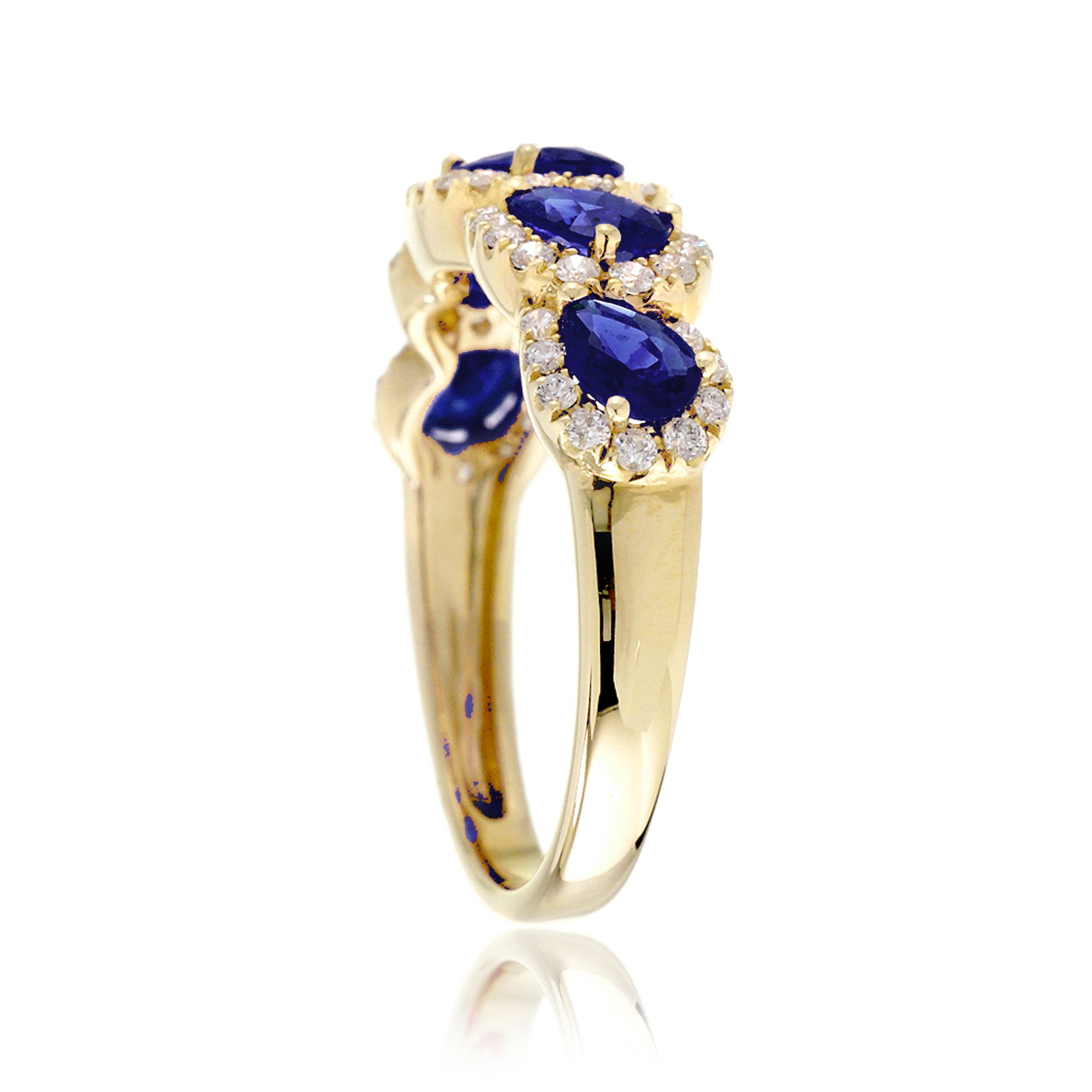 The Betty Pear Sapphire & Diamond Halo Band