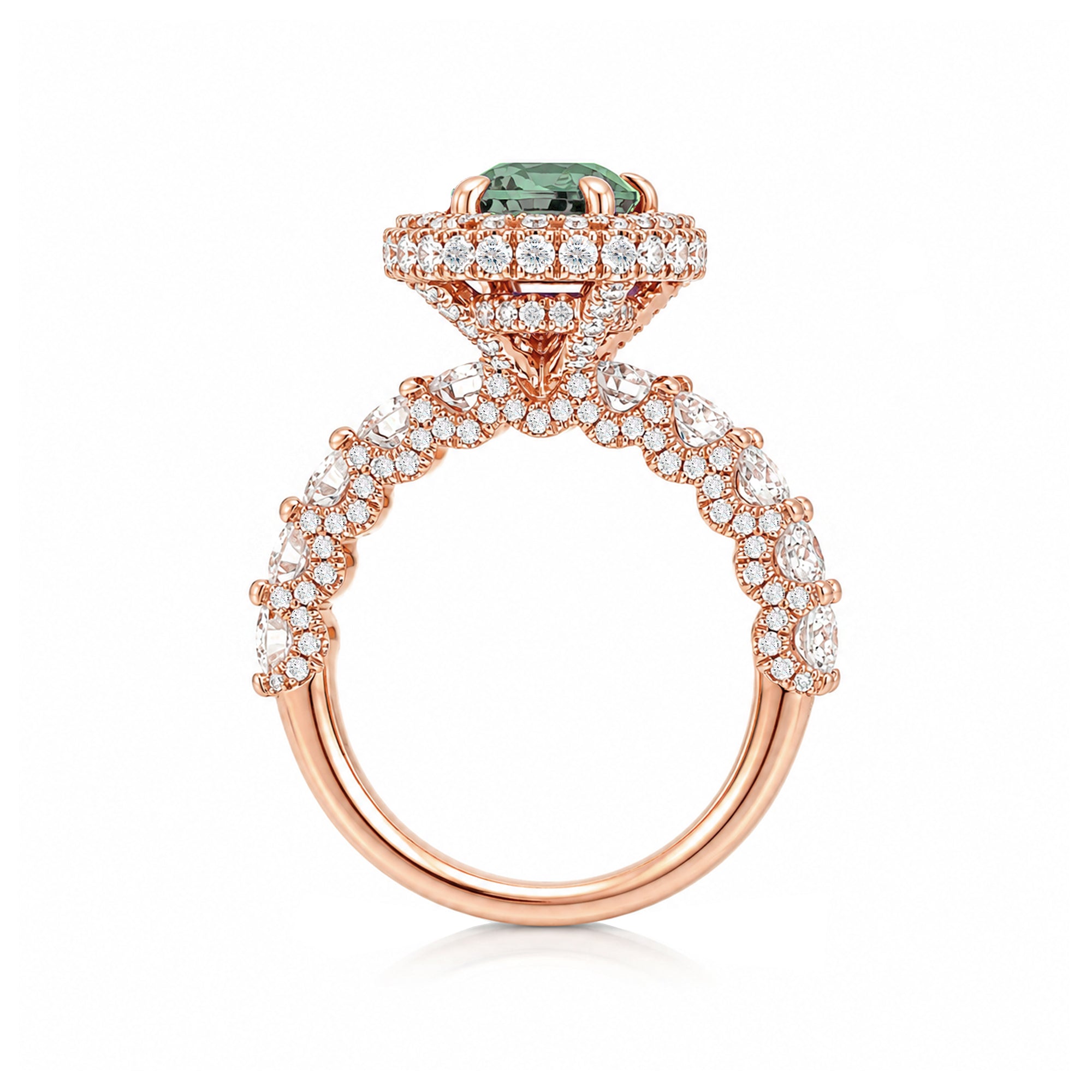 The Florence Pear Green Sapphire Ring