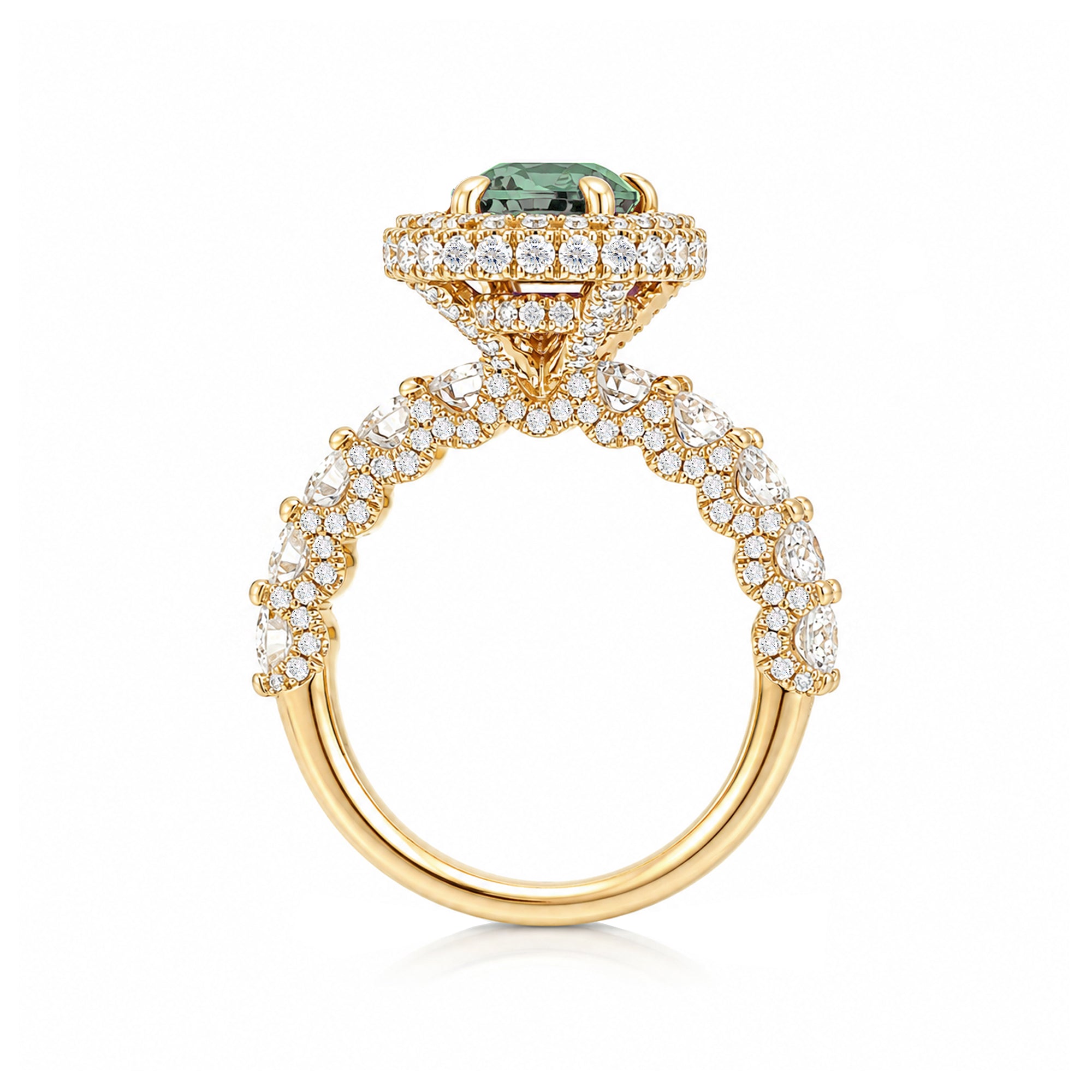 The Florence Pear Green Sapphire Ring