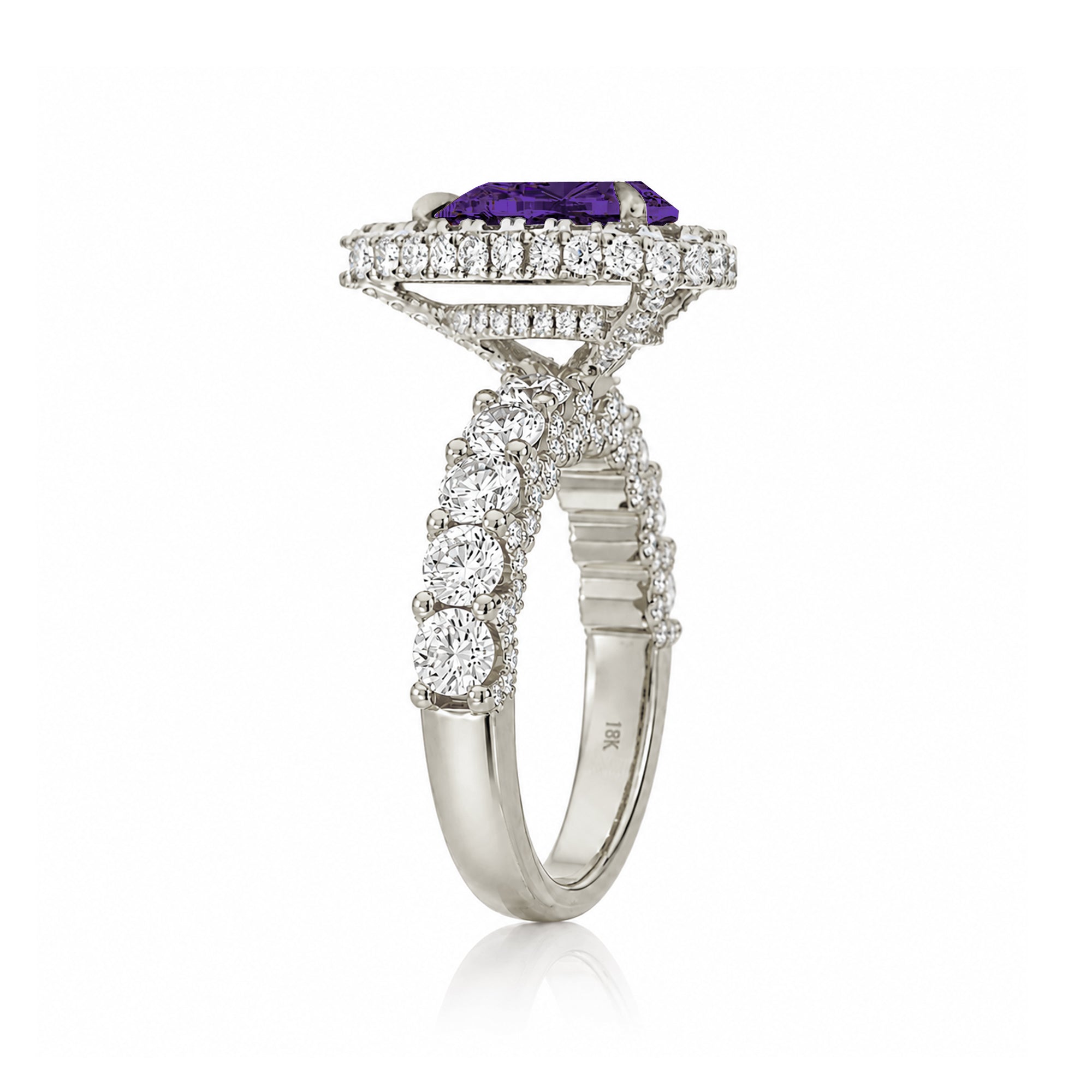 The Florence Pear Amethyst Ring
