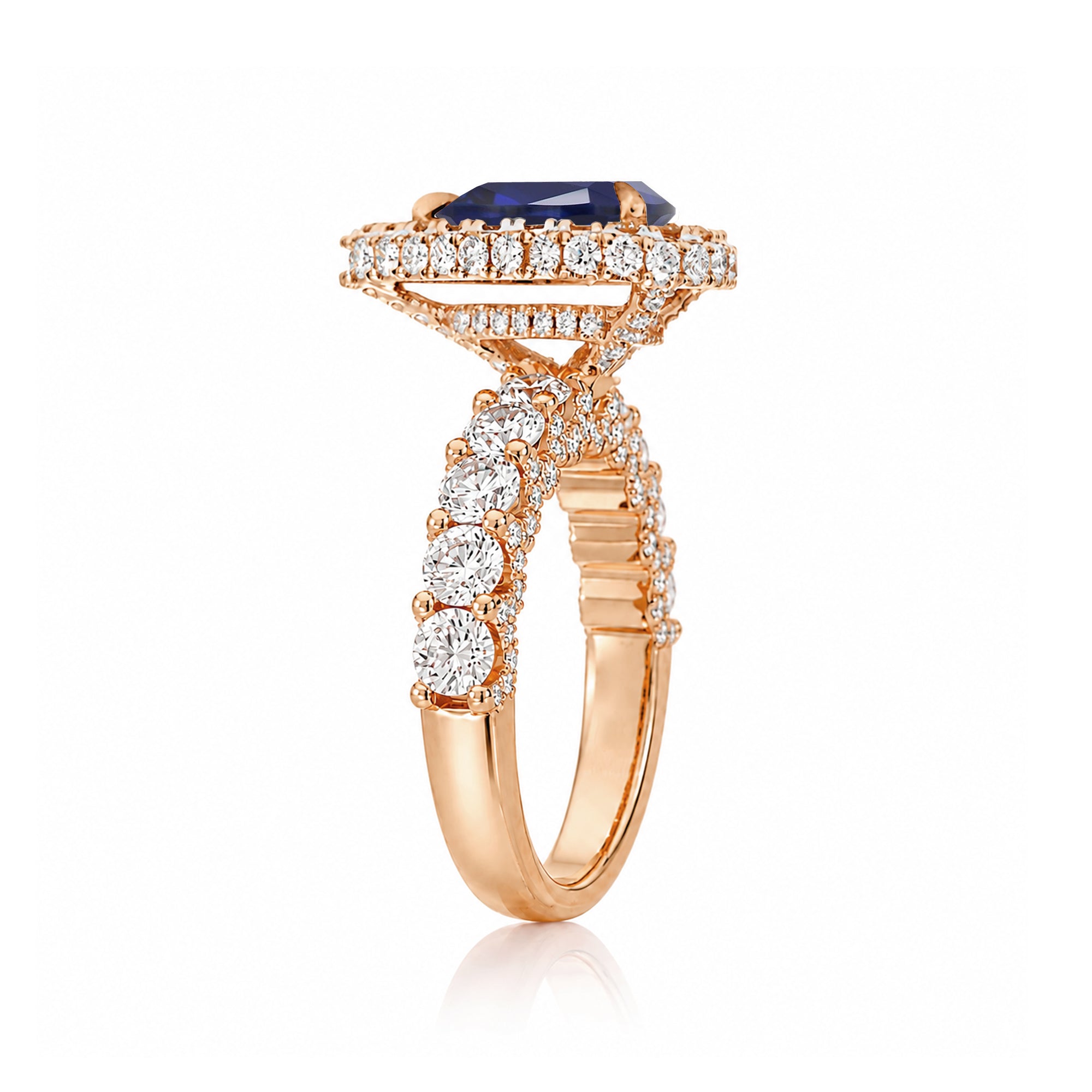 The Florence Pear Blue Sapphire Ring