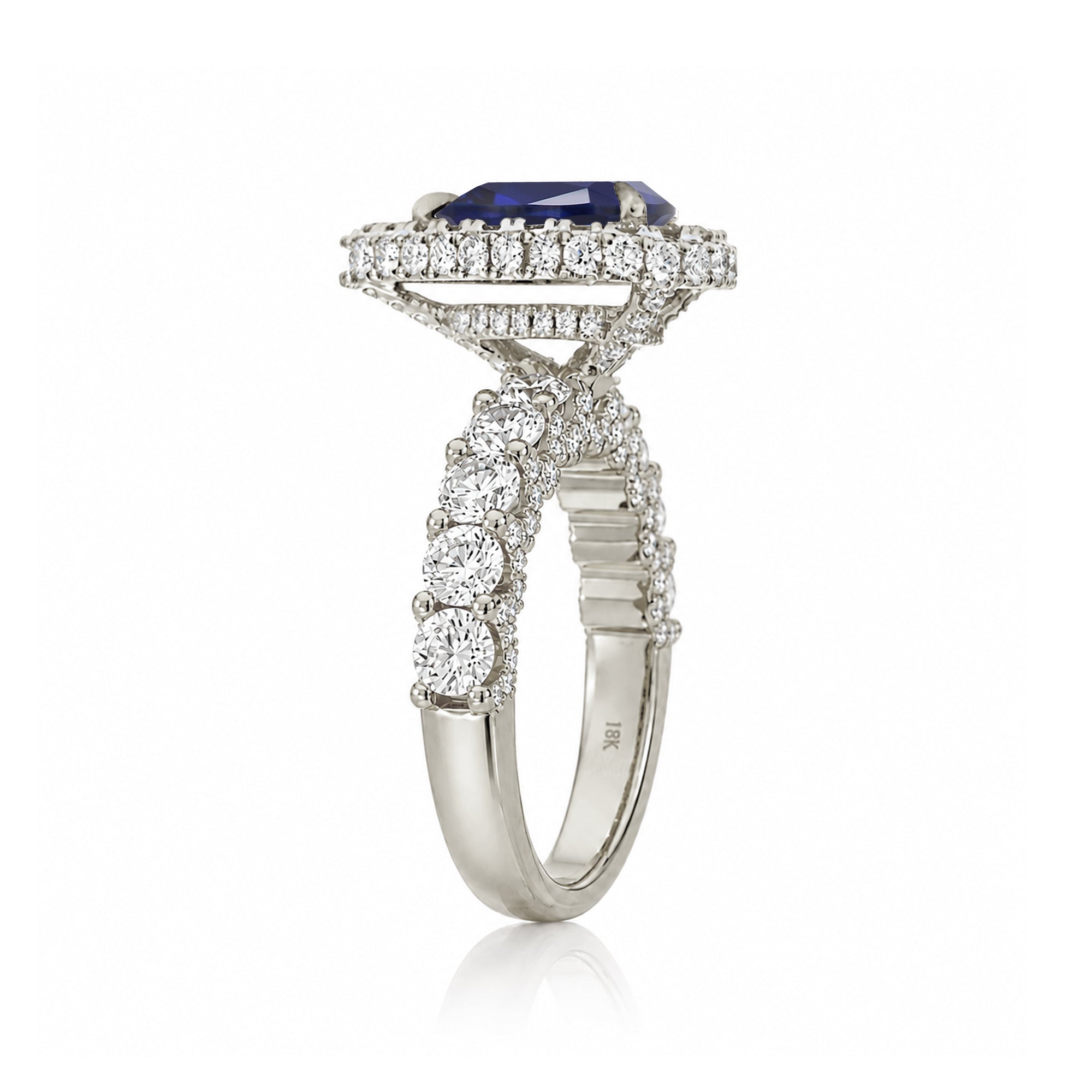 The Florence Pear Blue Sapphire Ring