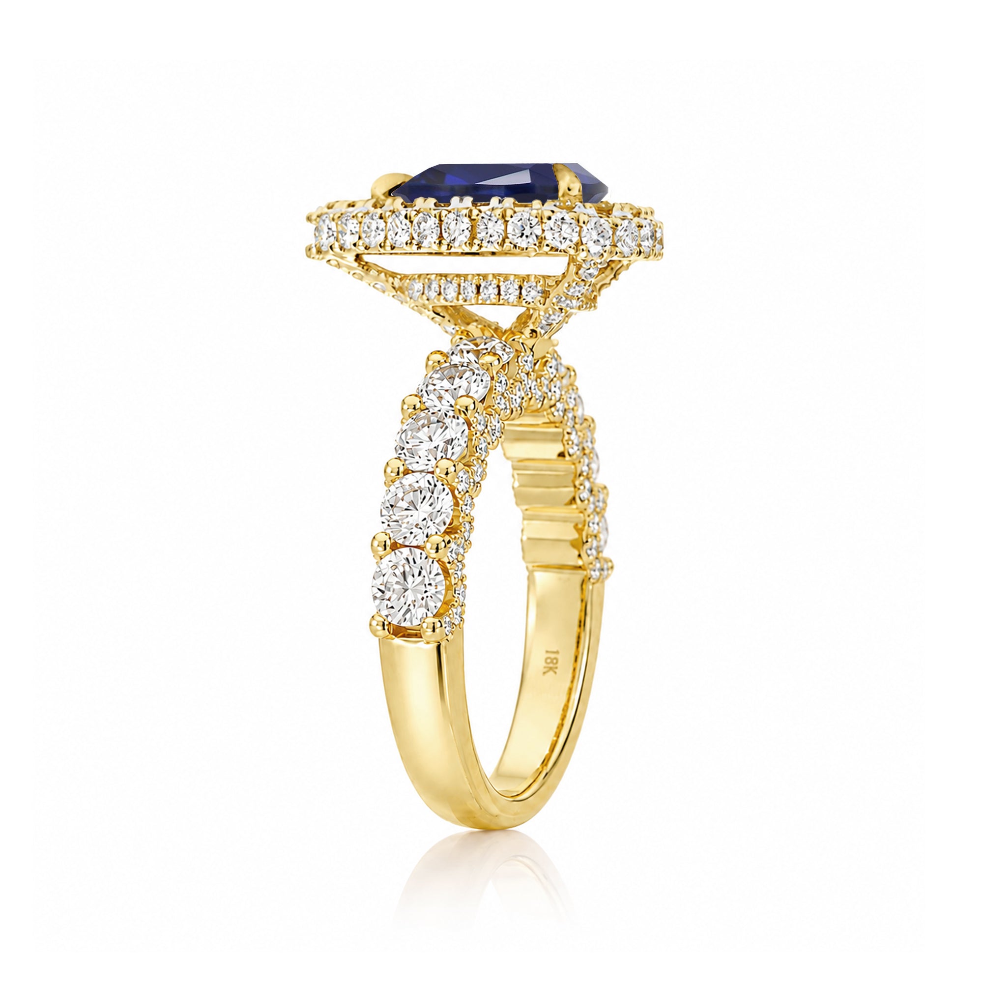 The Florence Pear Blue Sapphire Ring