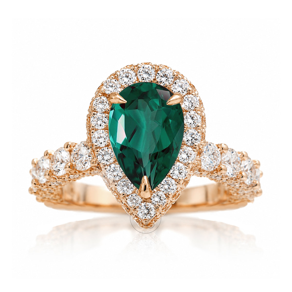 The Florence Pear Cut Emerald Ring