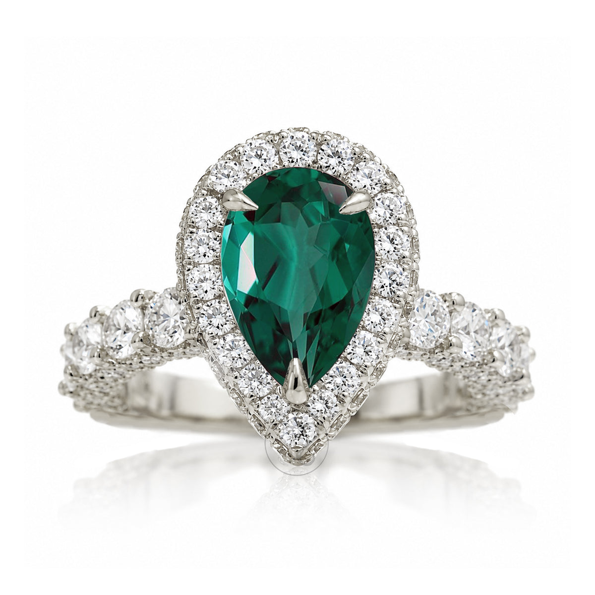 The Florence Pear Cut Emerald Ring