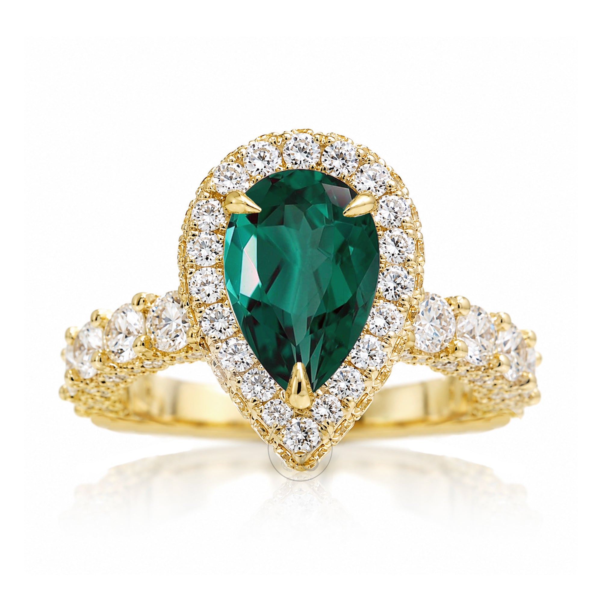 The Florence Pear Cut Emerald Ring