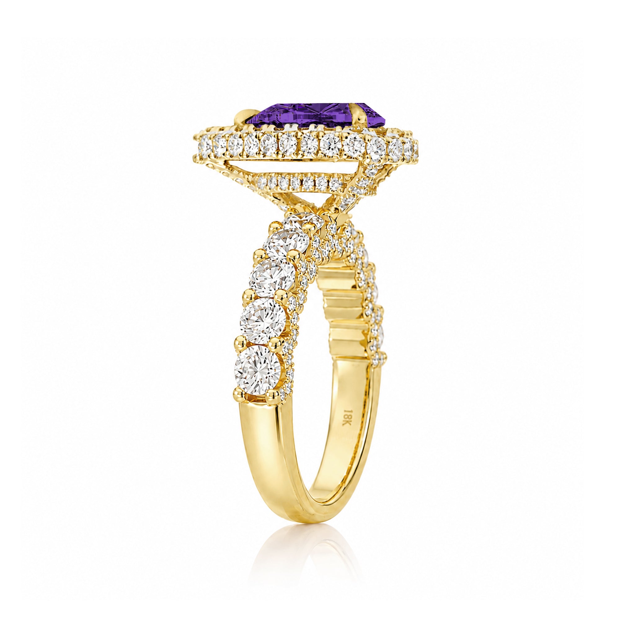 The Florence Pear Amethyst Ring