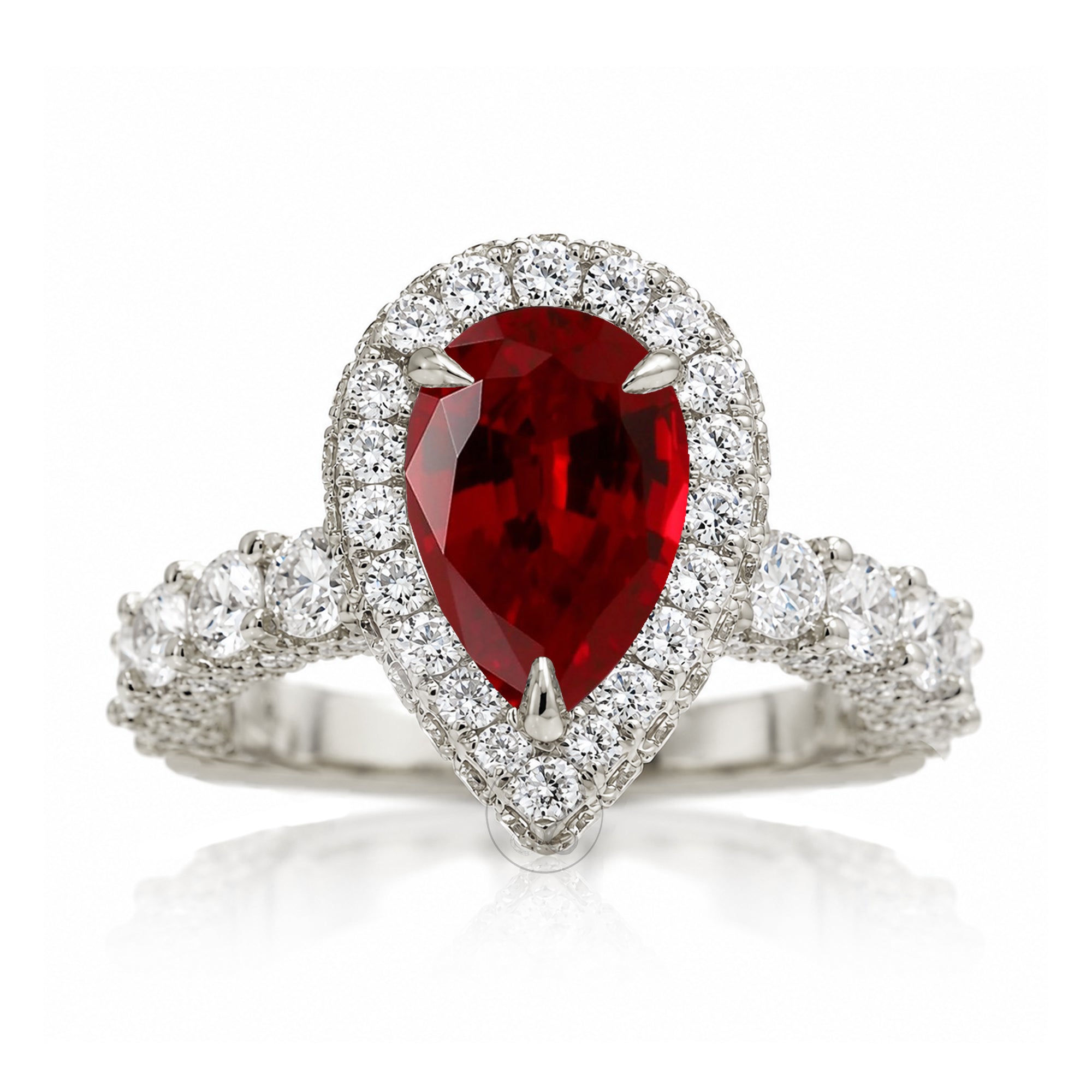 The Florence Pear Cut Ruby Ring