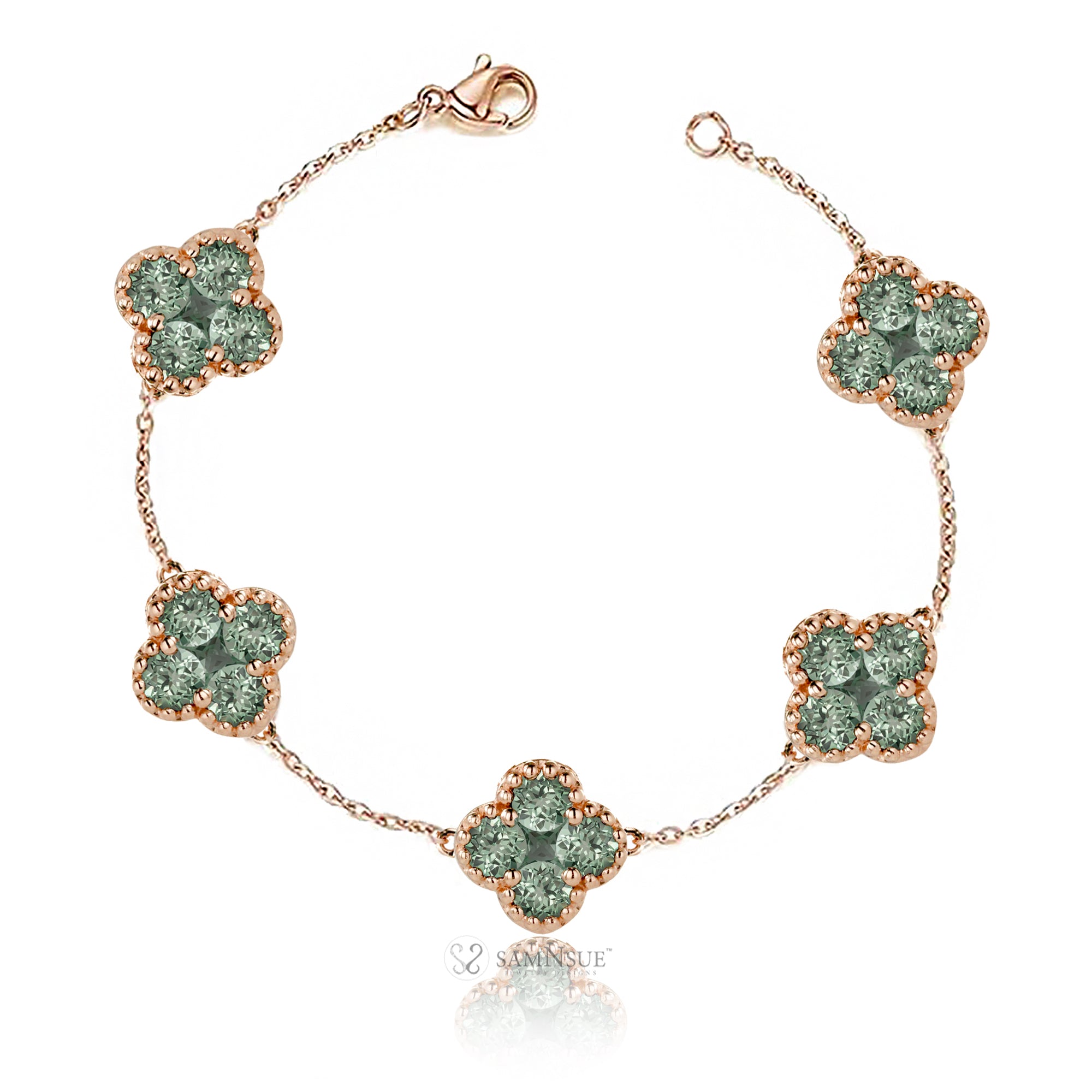Clover Bracelet Green Sapphire