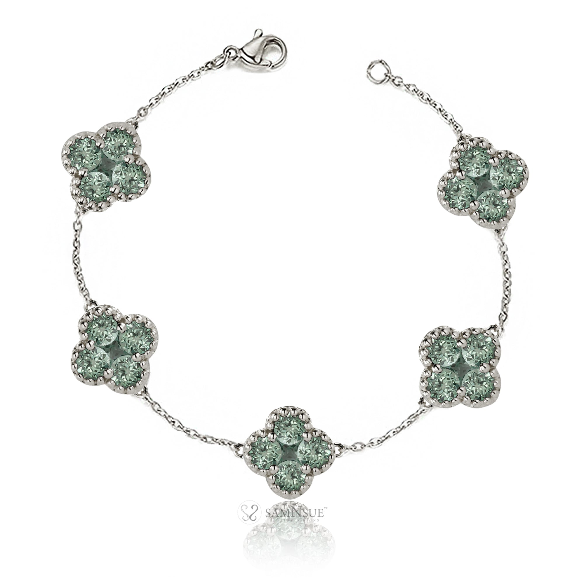 Clover Bracelet Green Sapphire