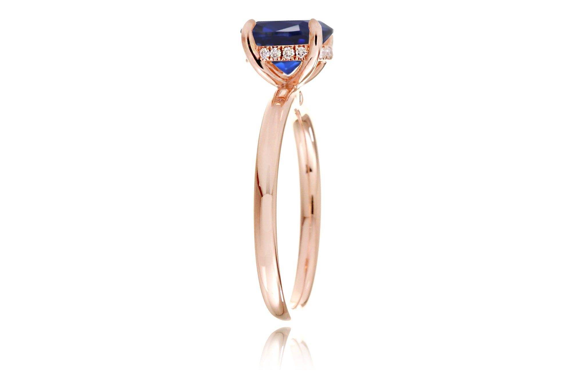 The Lucy Pear Cut Blue Sapphire Ring (Lab-Grown)