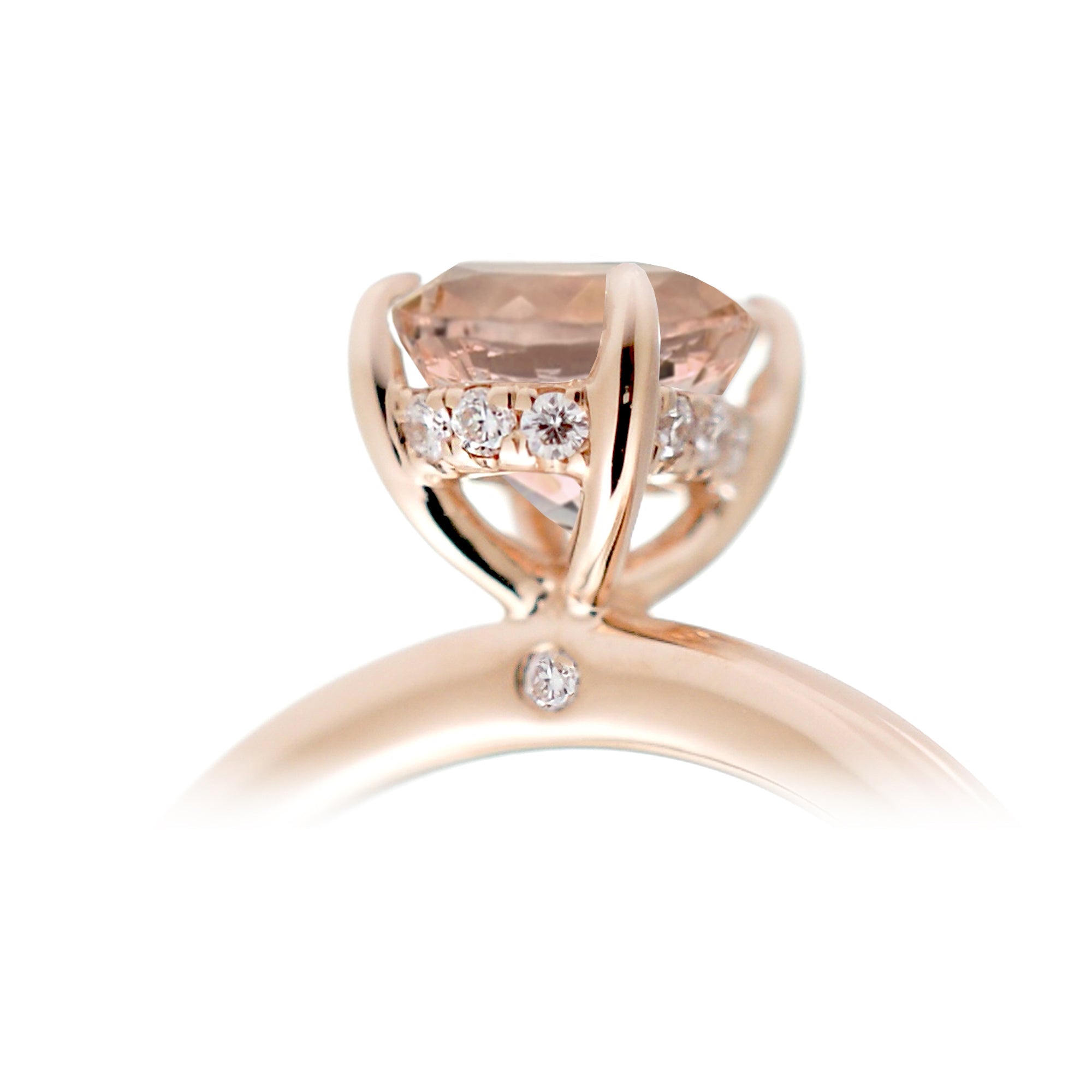 The Lucy Emerald Step Cut Morganite Ring