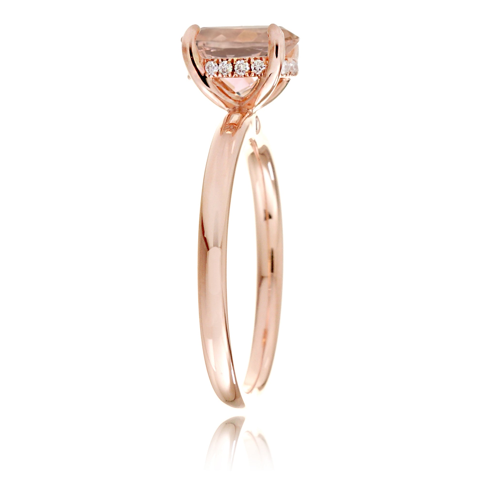 The Lucy Emerald Step Cut Morganite Ring