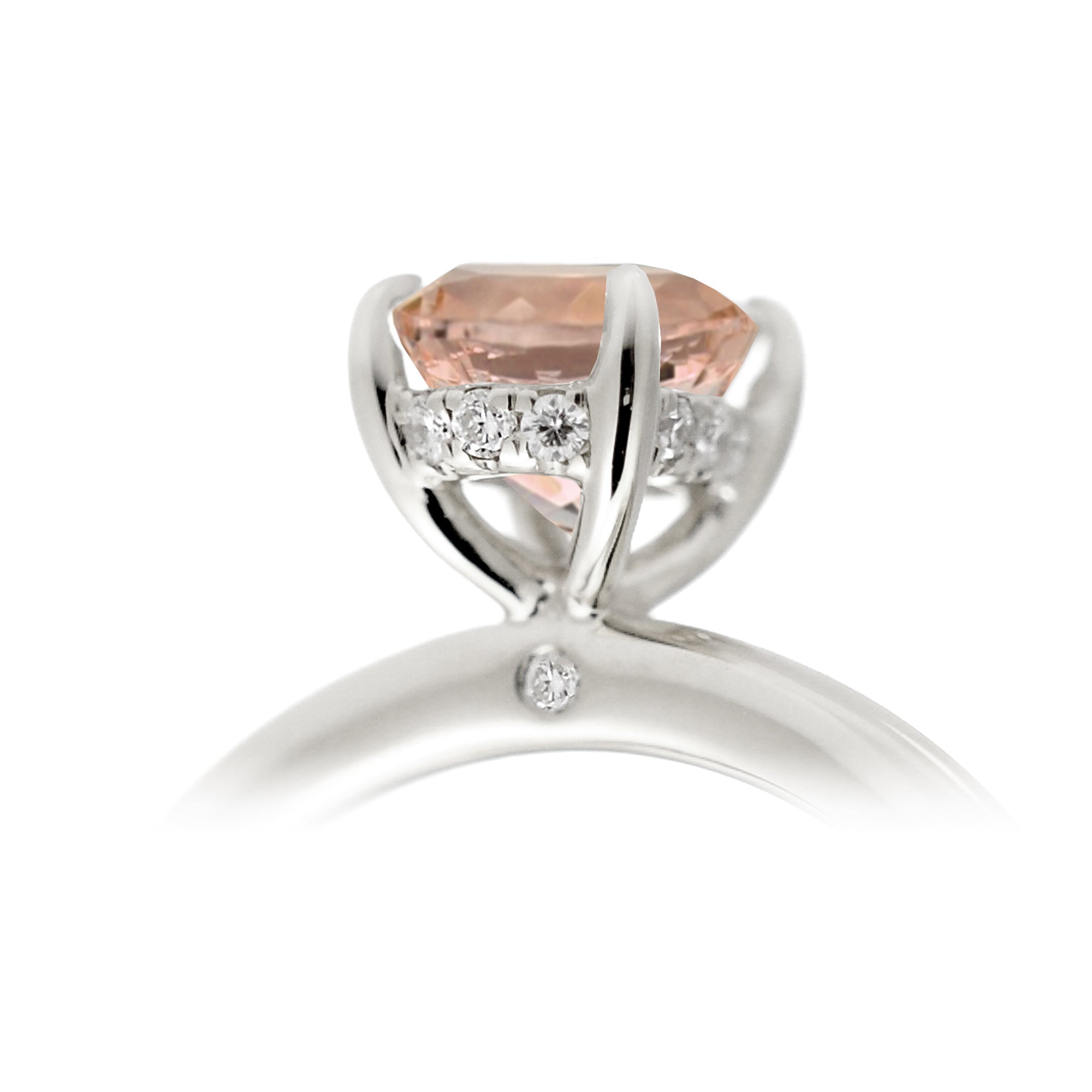 The Lucy Emerald Step Cut Morganite Ring