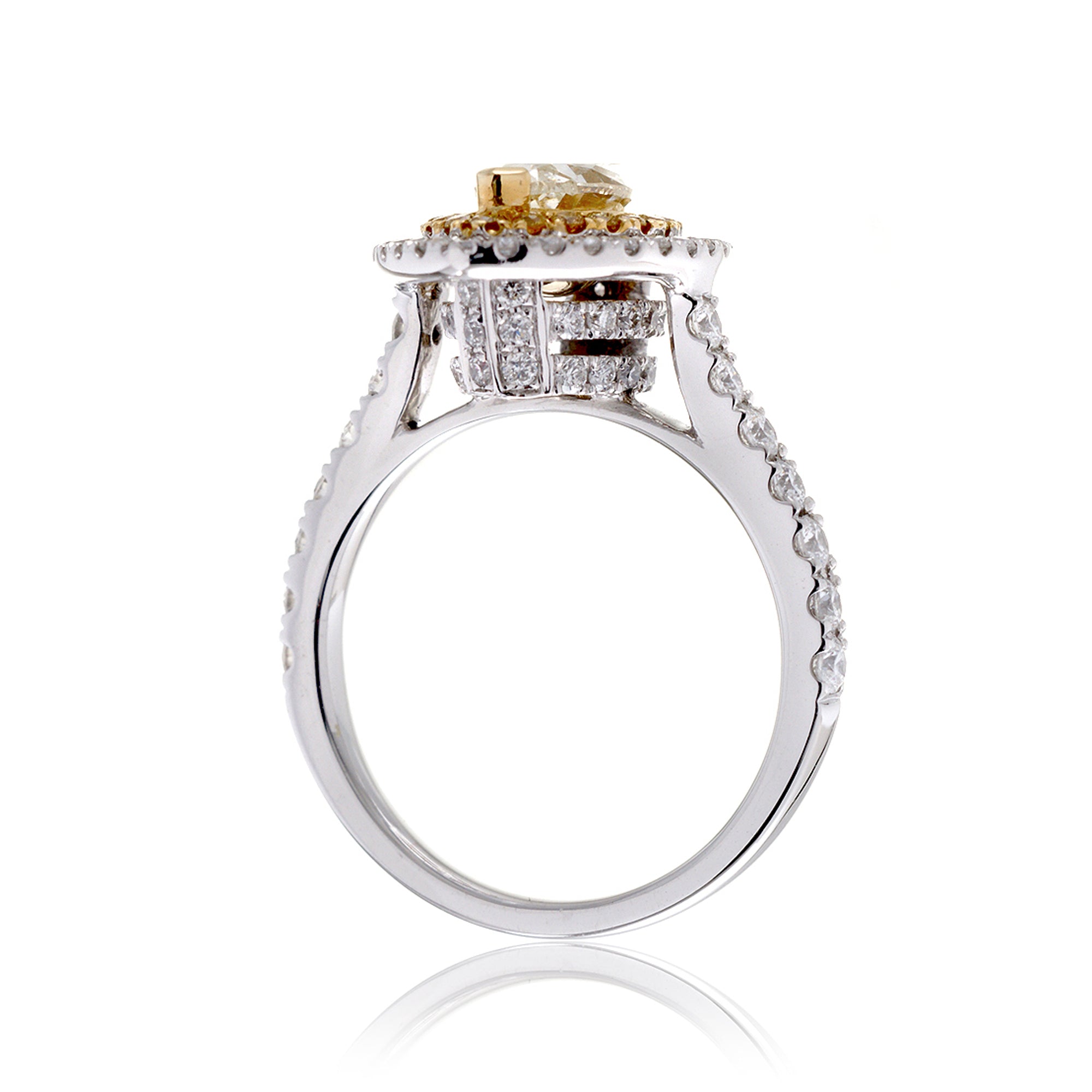 Marquise diamond double halo engagement ring