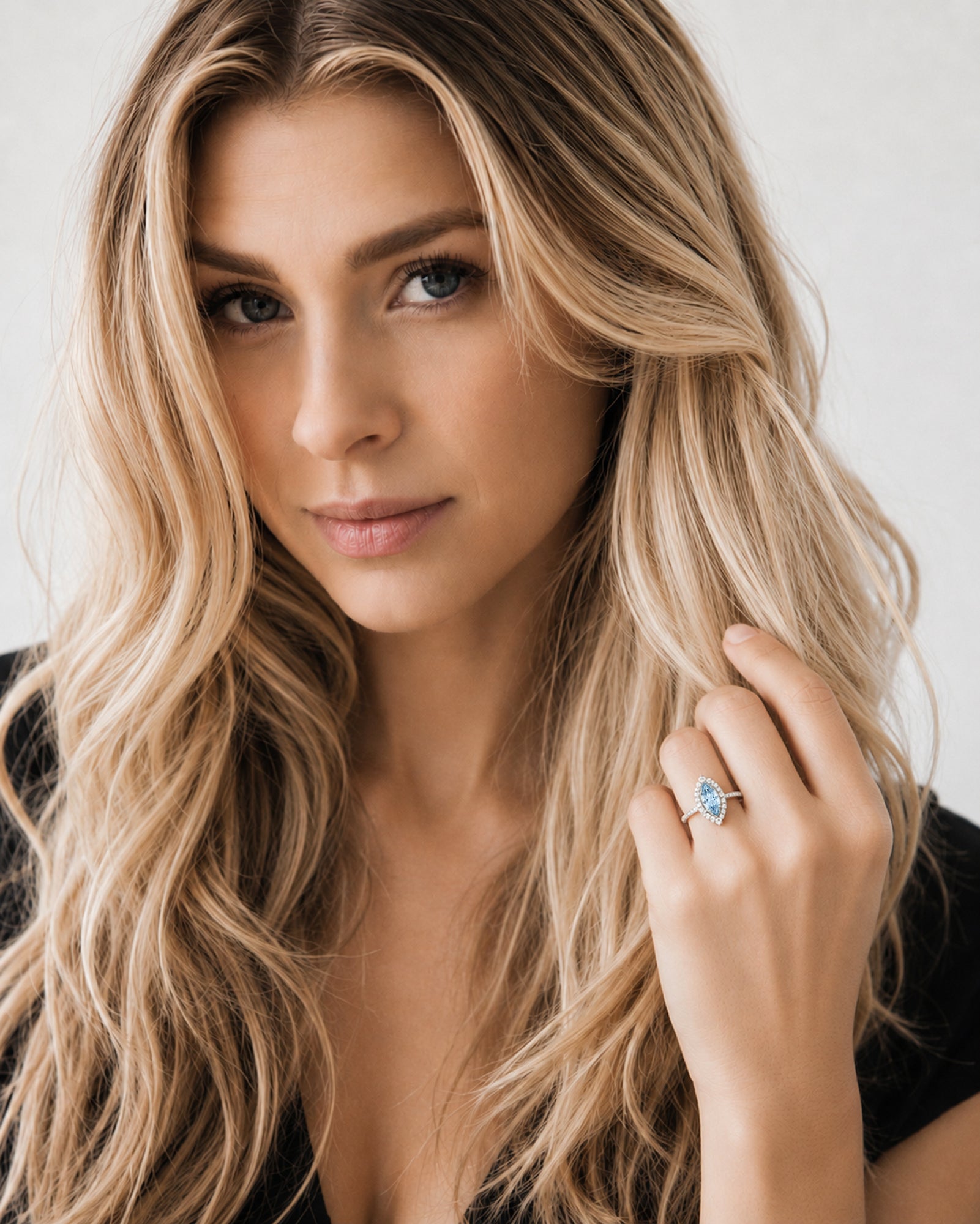 The Haley Marquise Cut Aquamarine Ring
