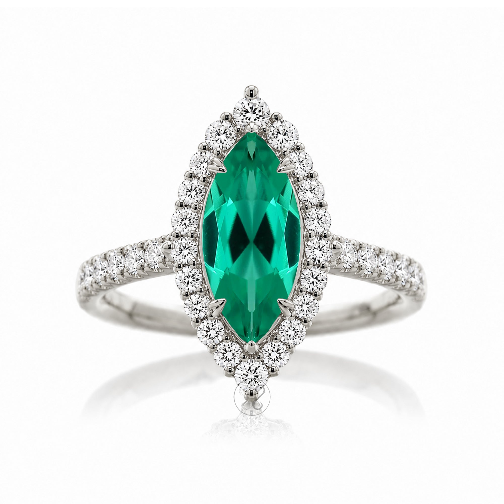 The Haley Marquise Cut Emerald Ring