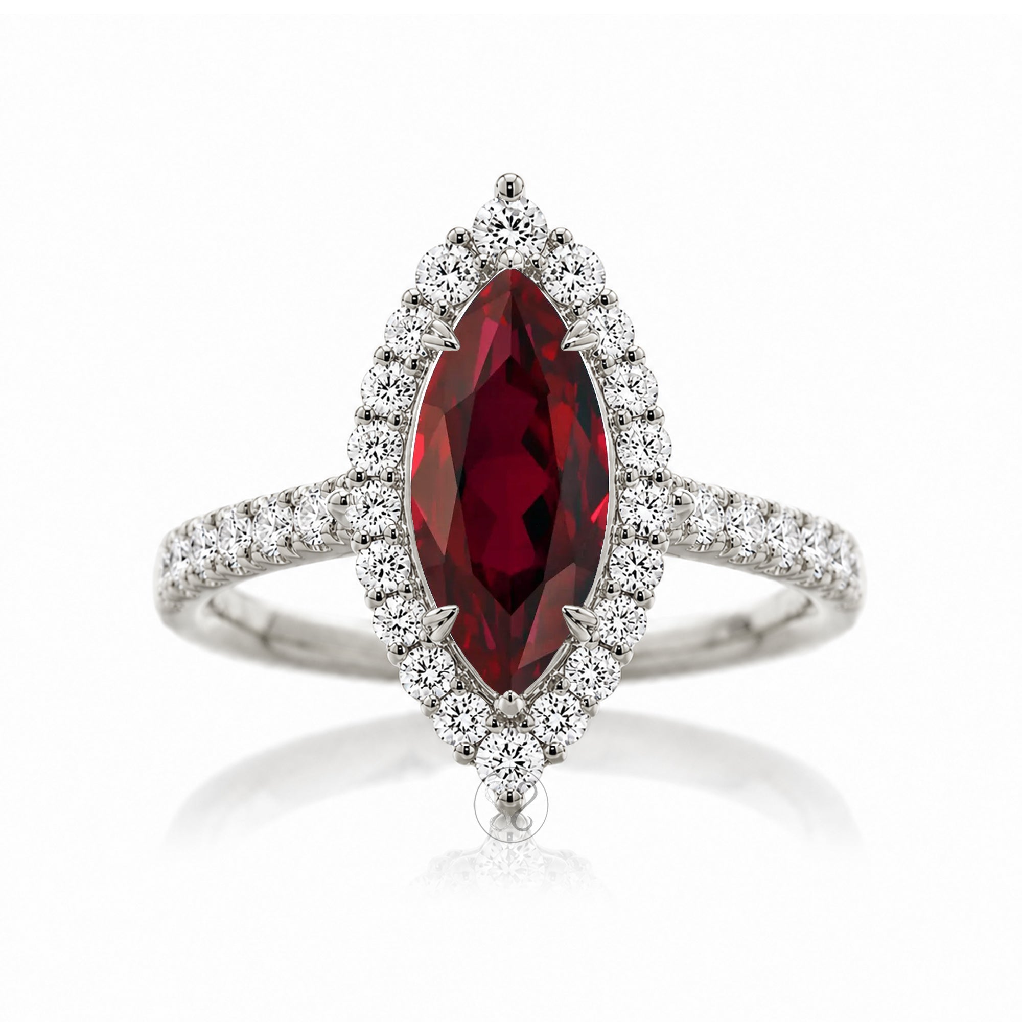 The Haley Marquise Cut Ruby Ring