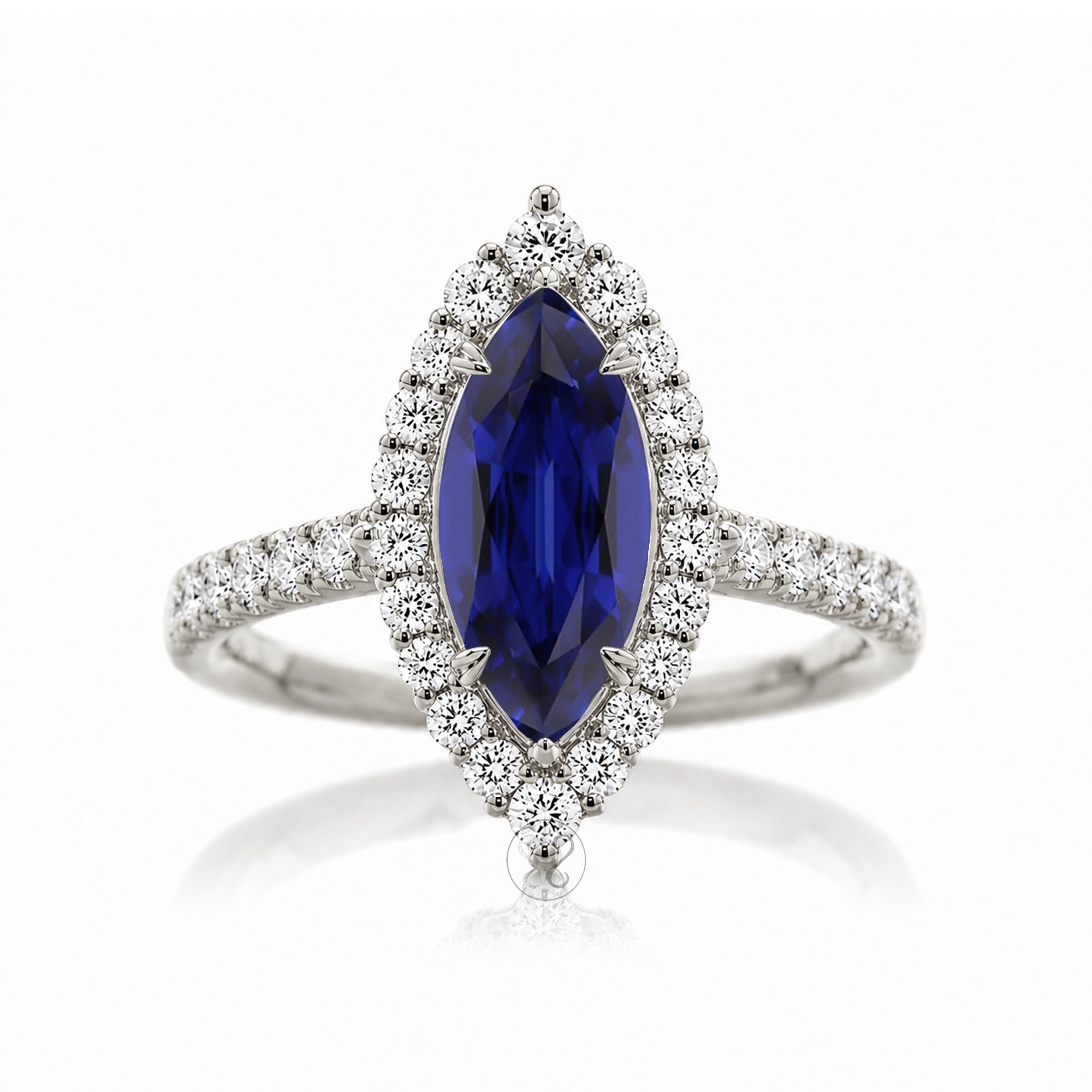The Haley Marquise Cut Blue Sapphire Ring