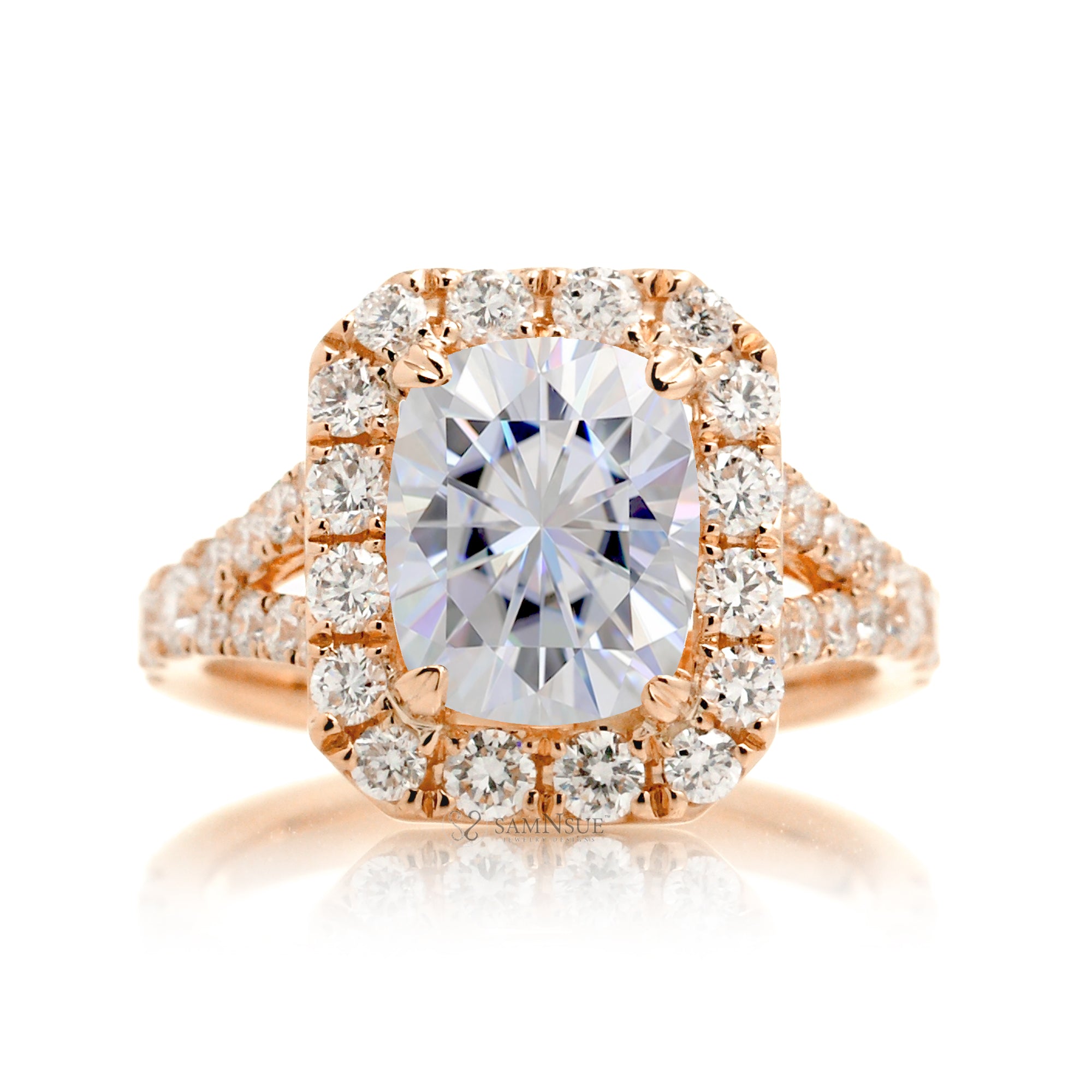 The Meghan Cushion Moissanite Ring