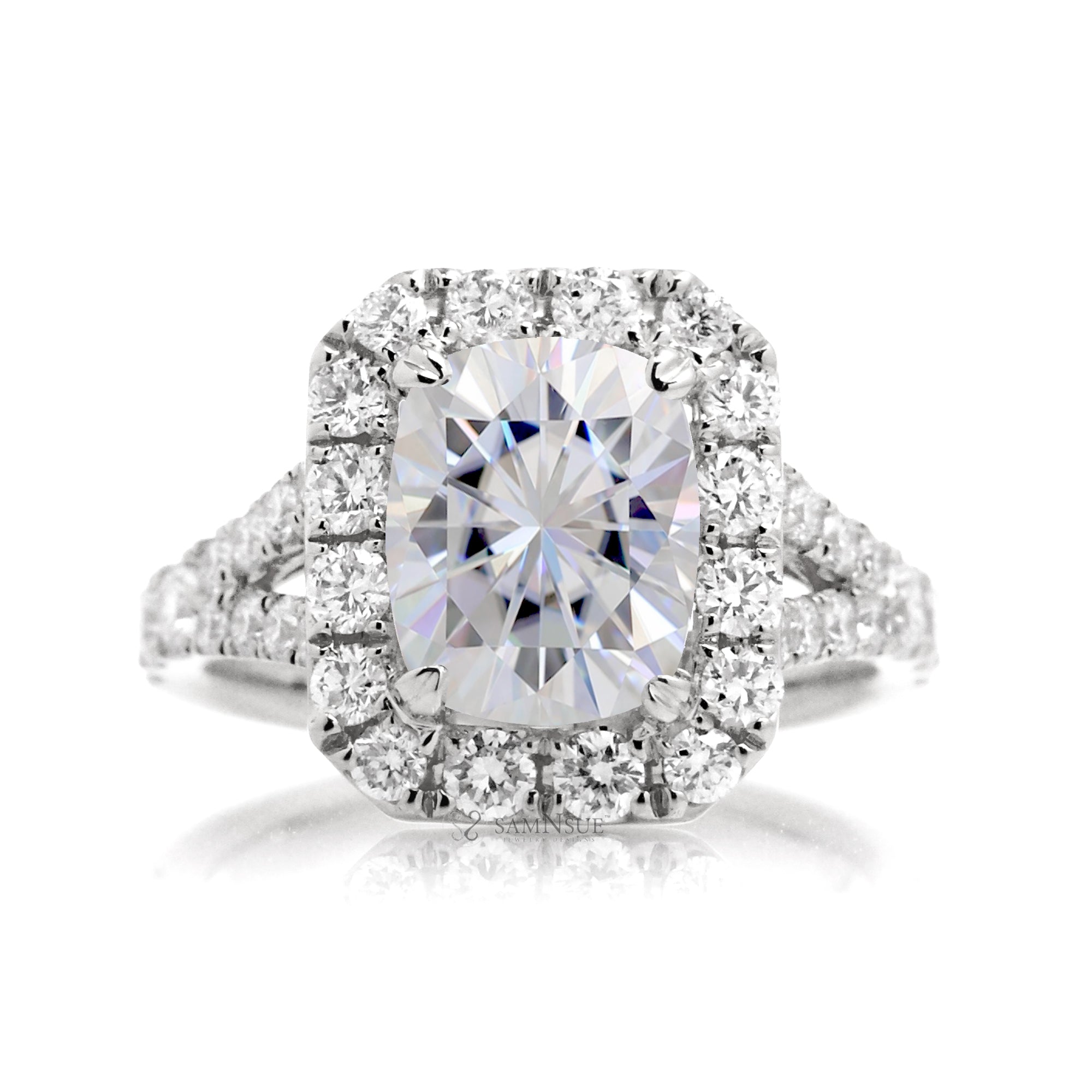 The Meghan Cushion Moissanite Ring