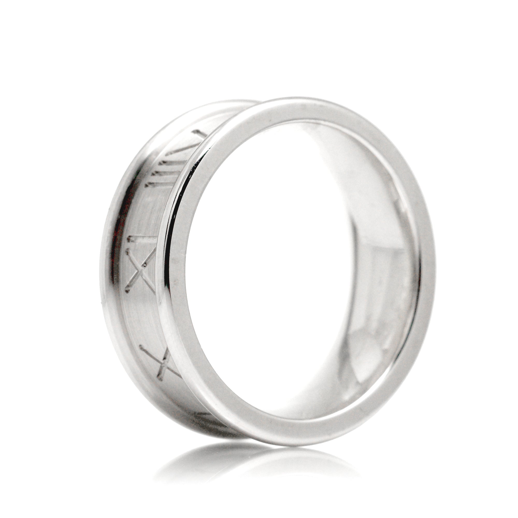 Men's Wedding Band Roman Numerals