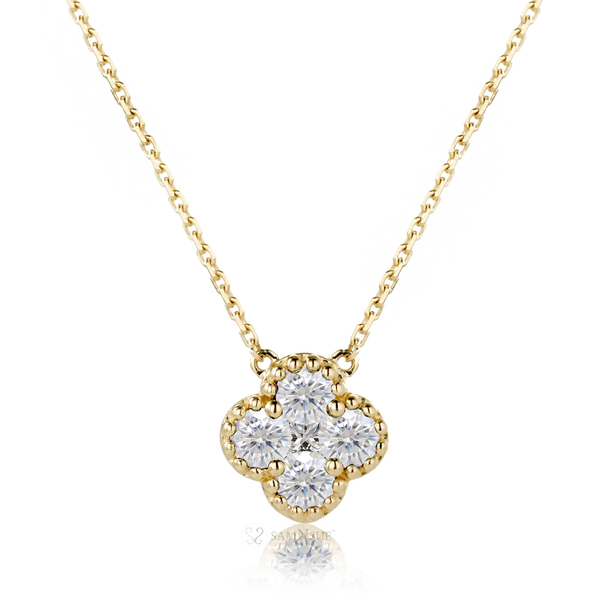 The Clover Bezel-Beaded Necklace