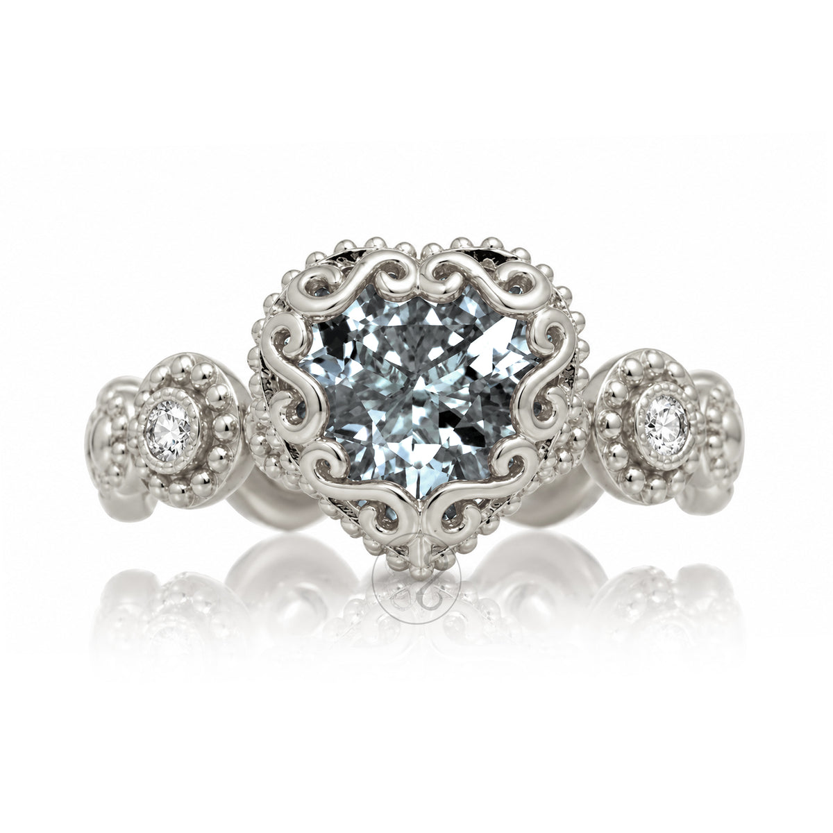The Nilda Heart Aquamarine Ring