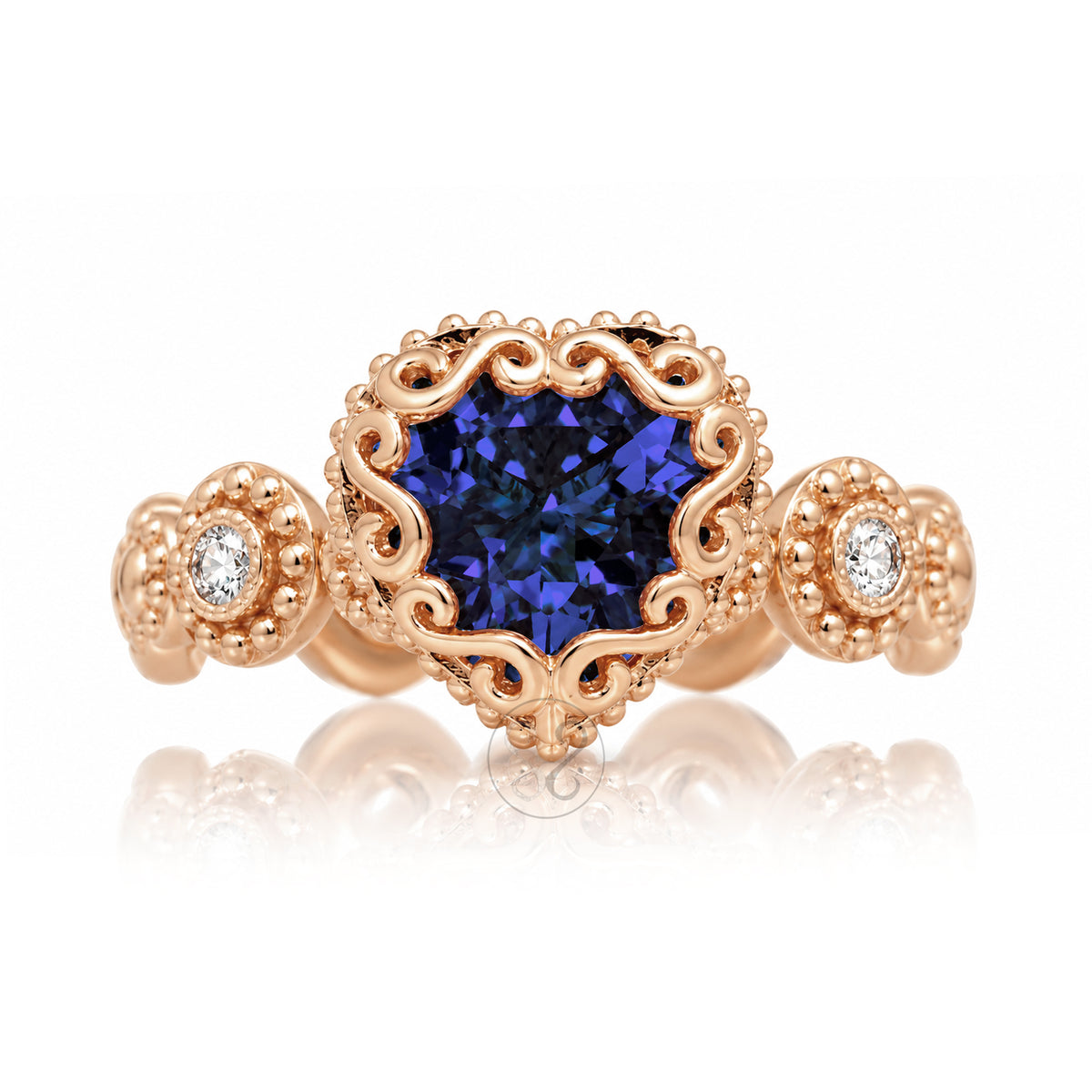 The Nilda Heart Blue Sapphire Ring