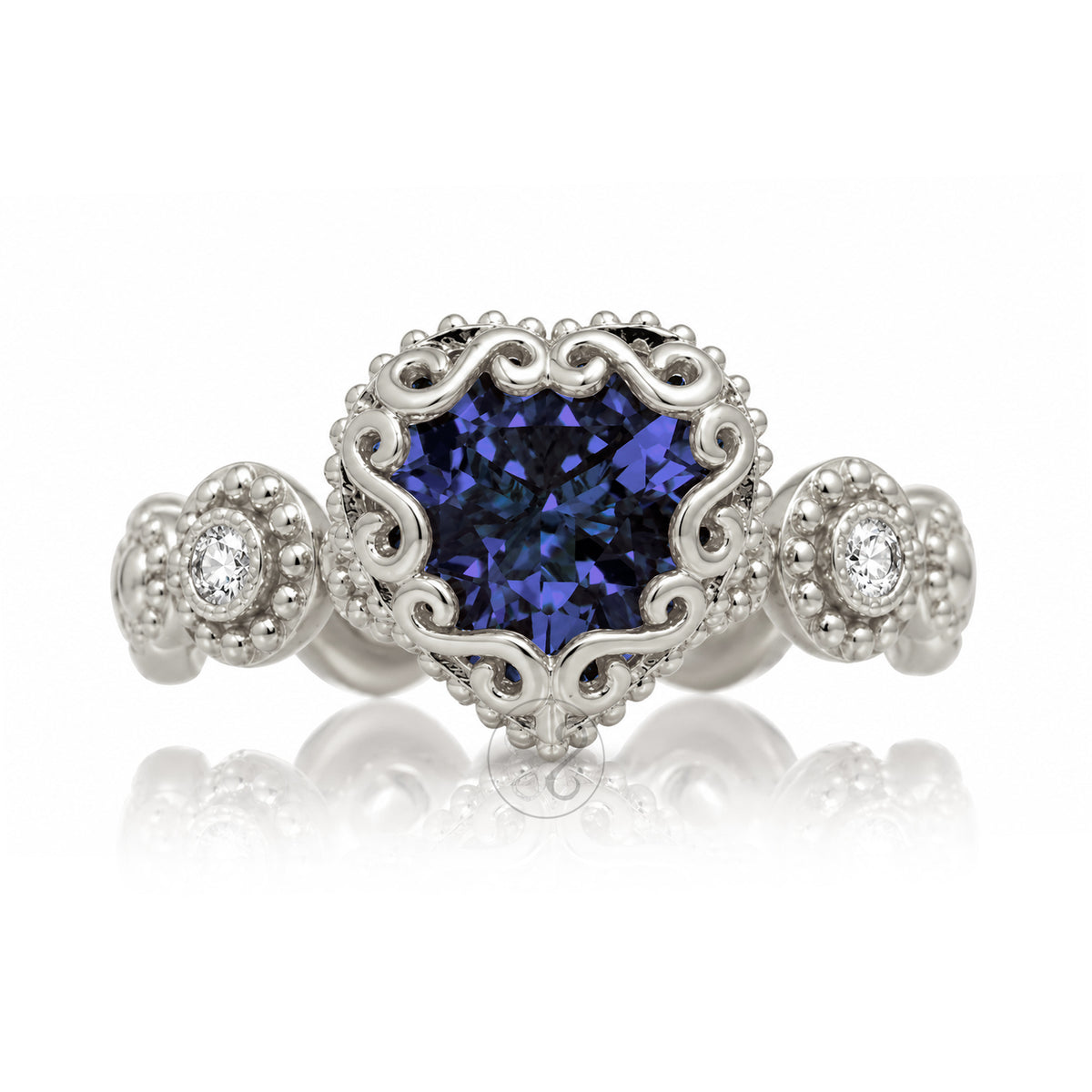 The Nilda Heart Blue Sapphire Ring