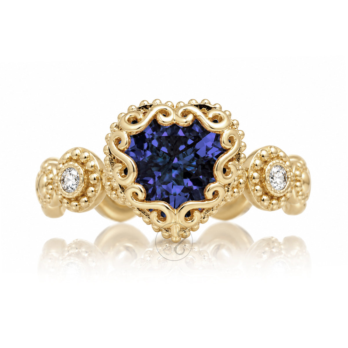 The Nilda Heart Blue Sapphire Ring