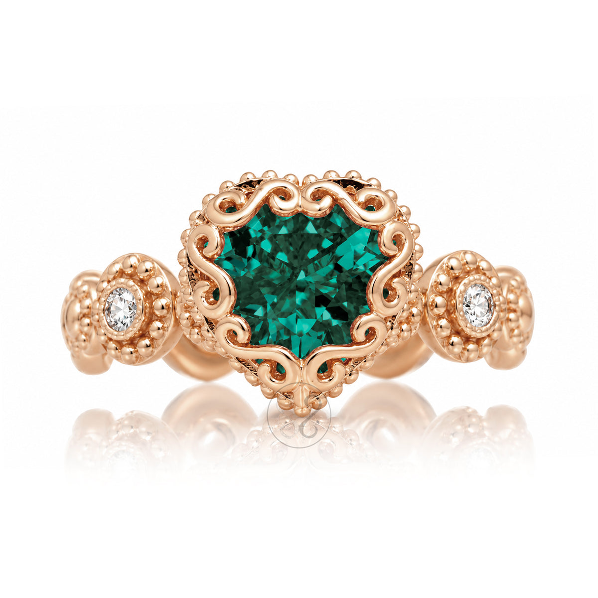 The Nilda Heart Emerald Ring