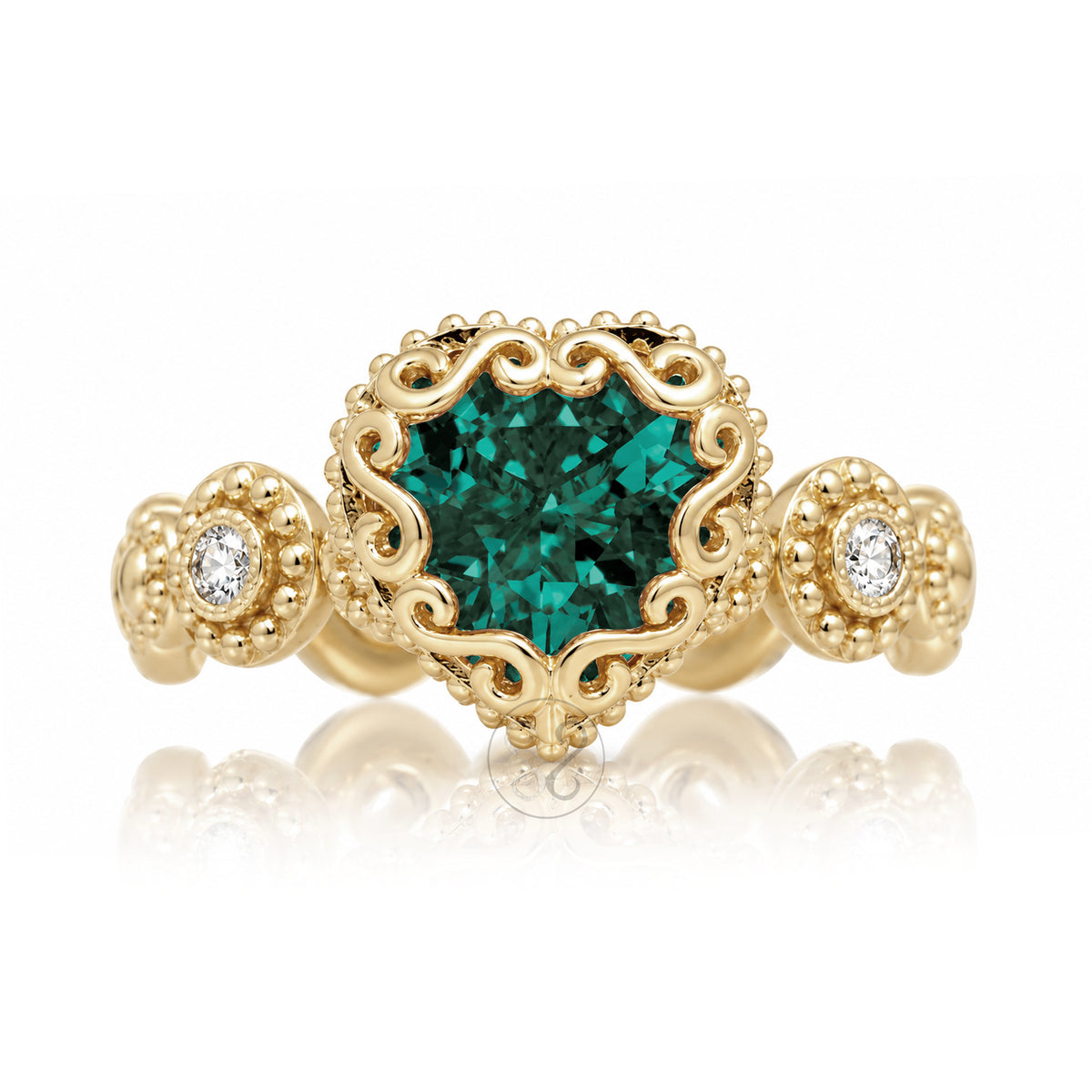The Nilda Heart Emerald Ring