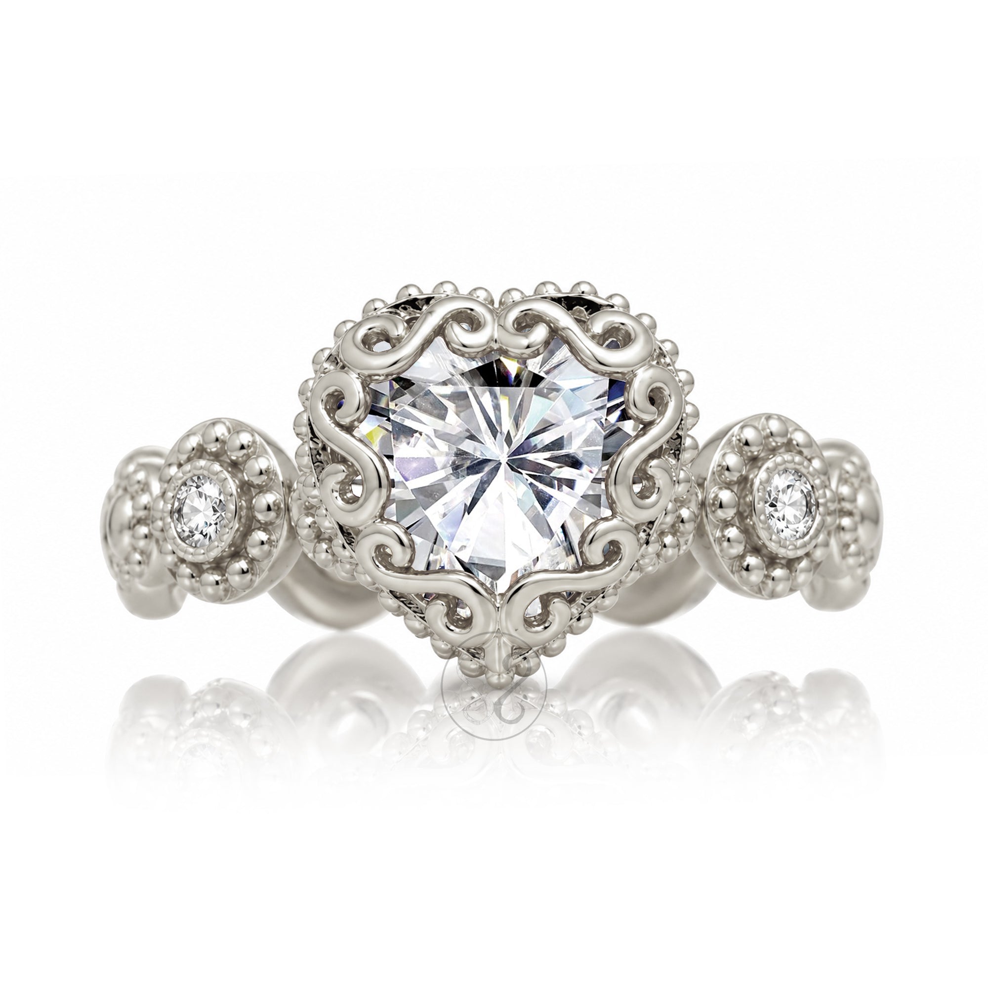 The Nilda Heart Moissanite Ring