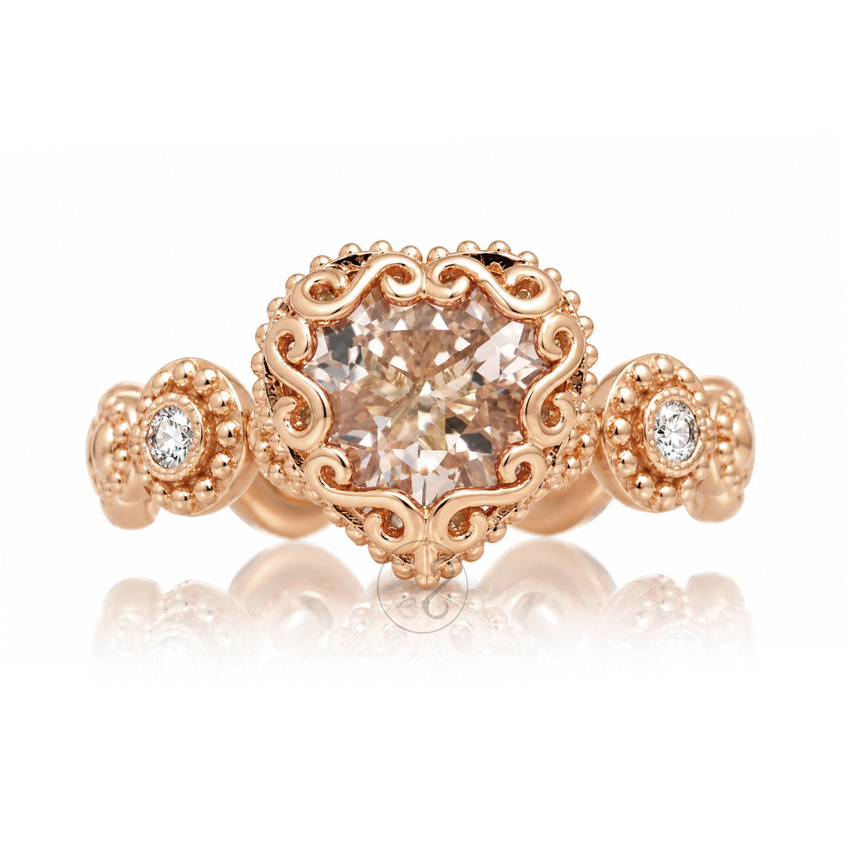 The Nilda Heart Morganite Ring